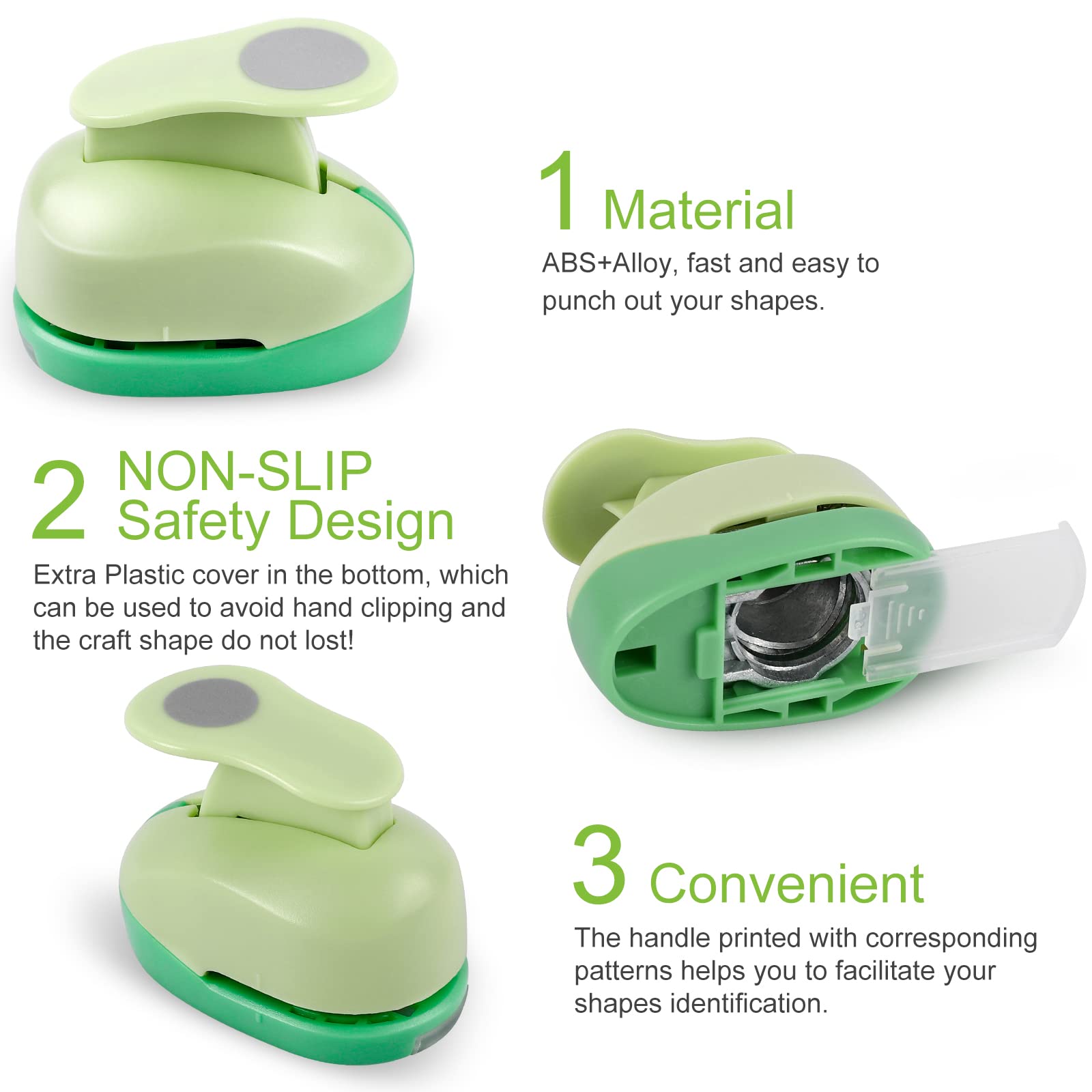 UCEC 6-Piece Paper Punch Set for Crafting - 1 Inch Heart, Circle, Star, Butterfly, Maple Leaf & Flower Hole Punchers | Perfect for DIY Scrapbooking, Card Making, Gift Wrapping & School Projects