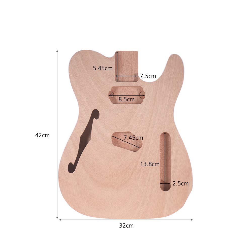 Unfinished Electric Guitar Body Blank - DIY Mahogany & Composite Wood Guitar Parts for Fender Style Guitars - Perfect for Custom Builds, Repairs, and DIY Projects