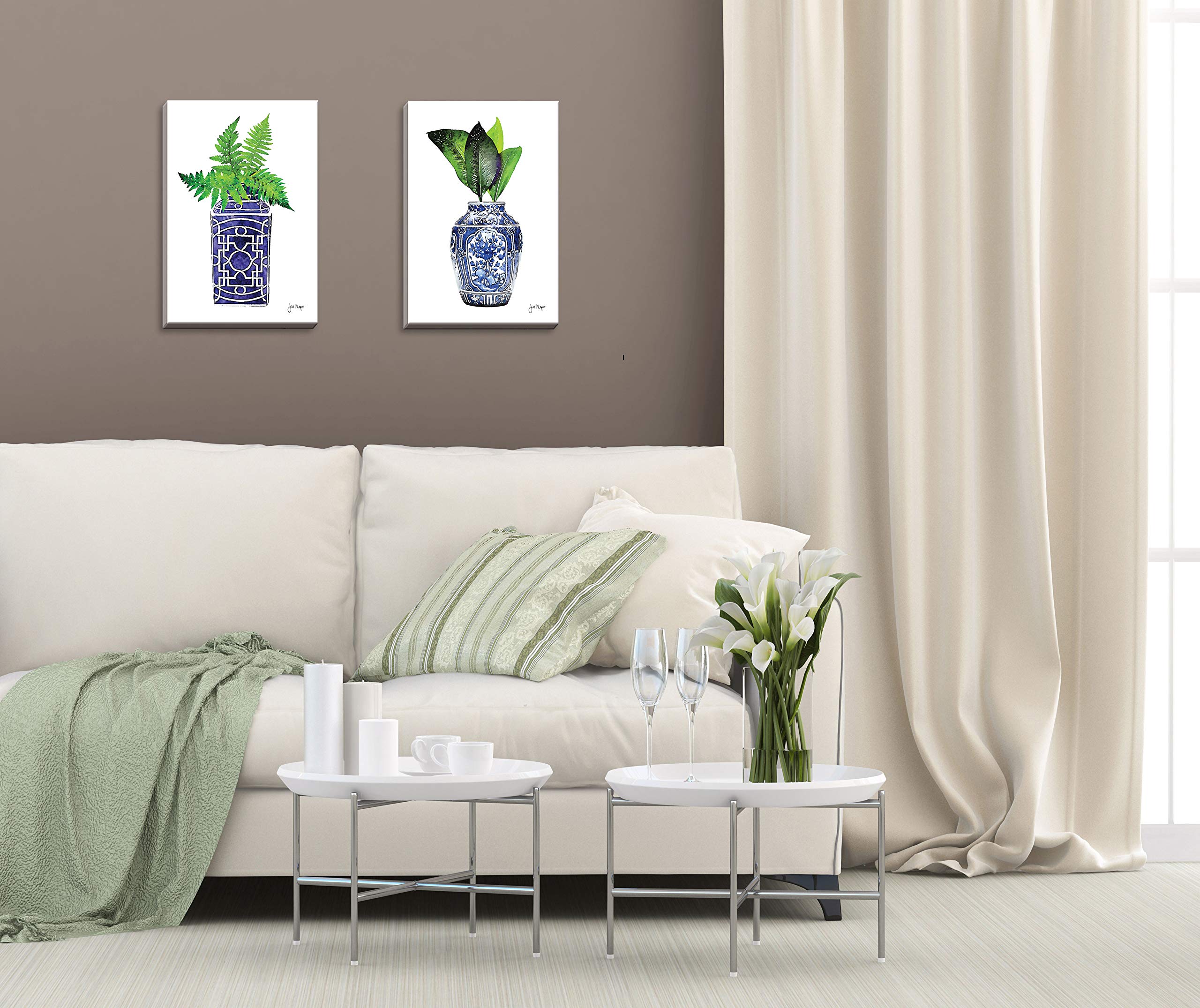 Jill Meyer Modern in Your Vase I & II - Set of Two 12x16 Inch Hand-Stretched Canvas Wall Art - Ready to Hang - Perfect for Living Room, Bedroom & Office Decor