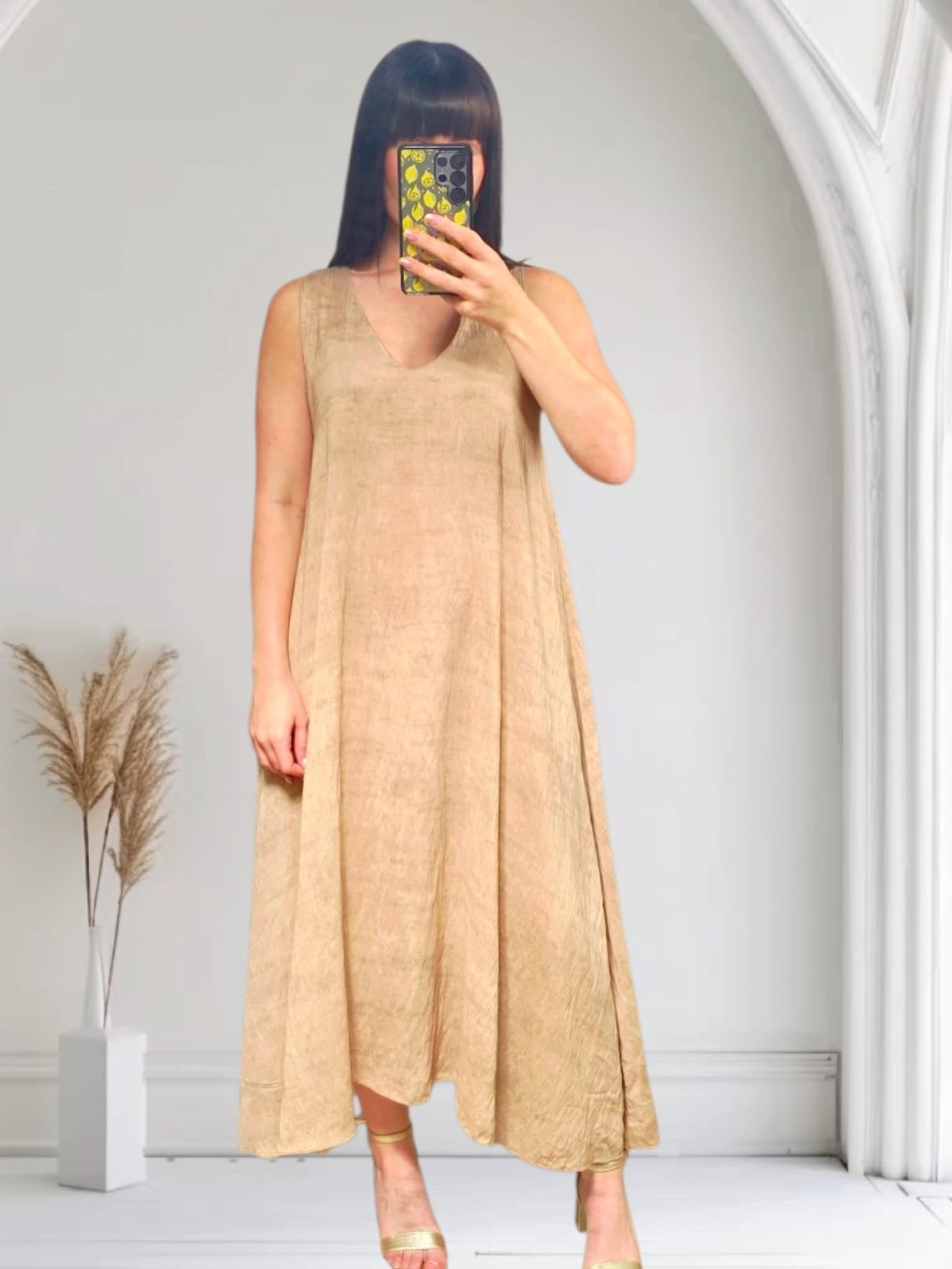 Solana Sleeveless Coffee Dress for Women - Summer Casual Sundress, Beach Cover Up, Party Outfit
