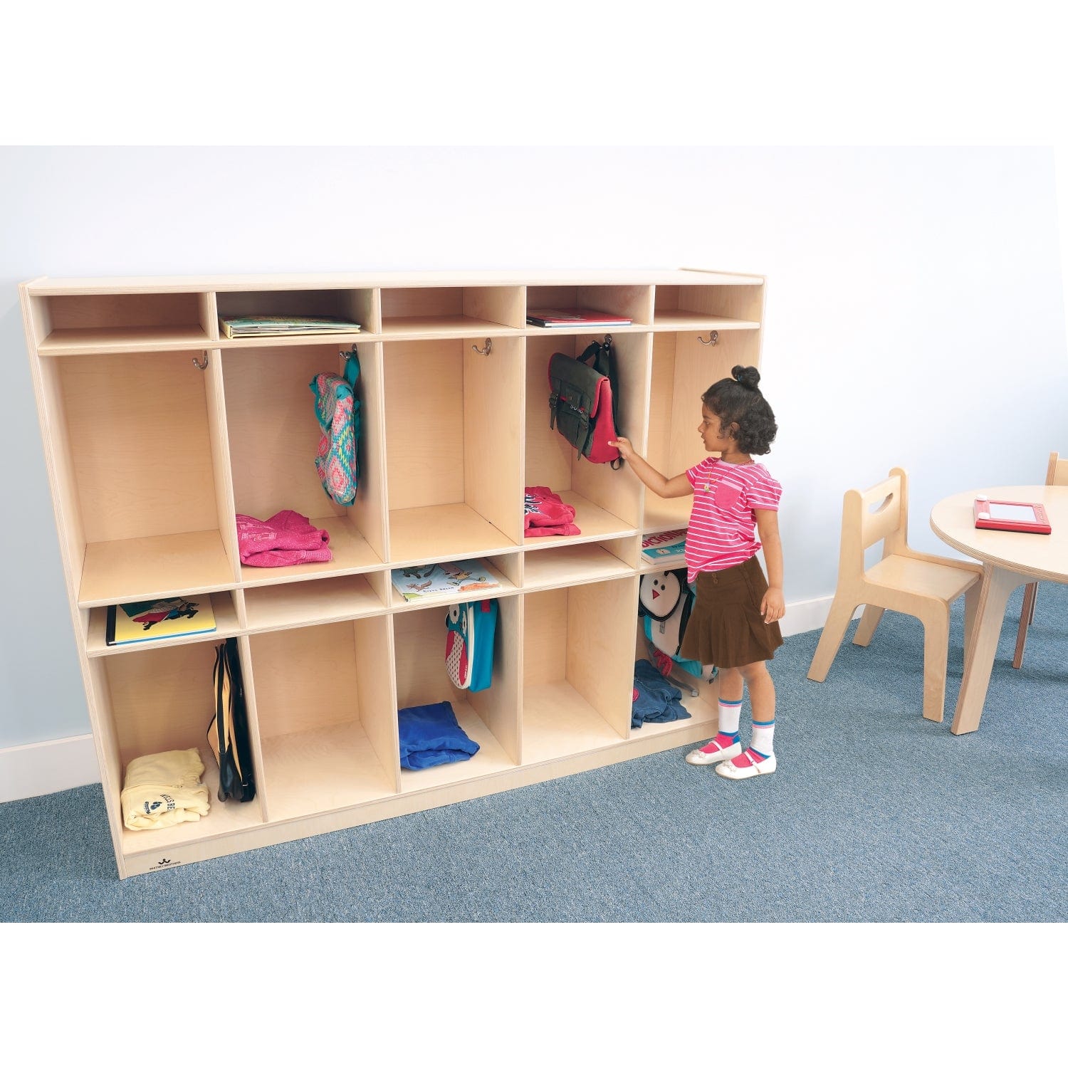 10-Section Heavy Duty Metal Coat Locker for School, Gym & Office - Durable Storage Organizer with Hooks & Shelves