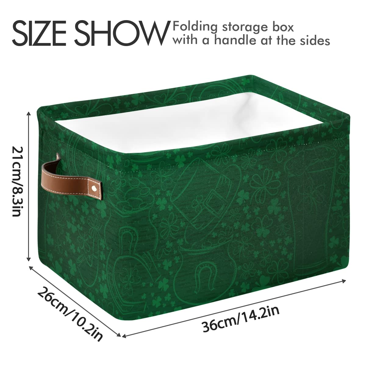 St. Patrick's Day Beer Mug Collapsible Storage Basket - Waterproof Rectangle Bin for Nursery Toys, Books, Closet Shelves & Bedroom Organization - Perfect for Holiday Decor, Kids' Room Storage & Home Organization