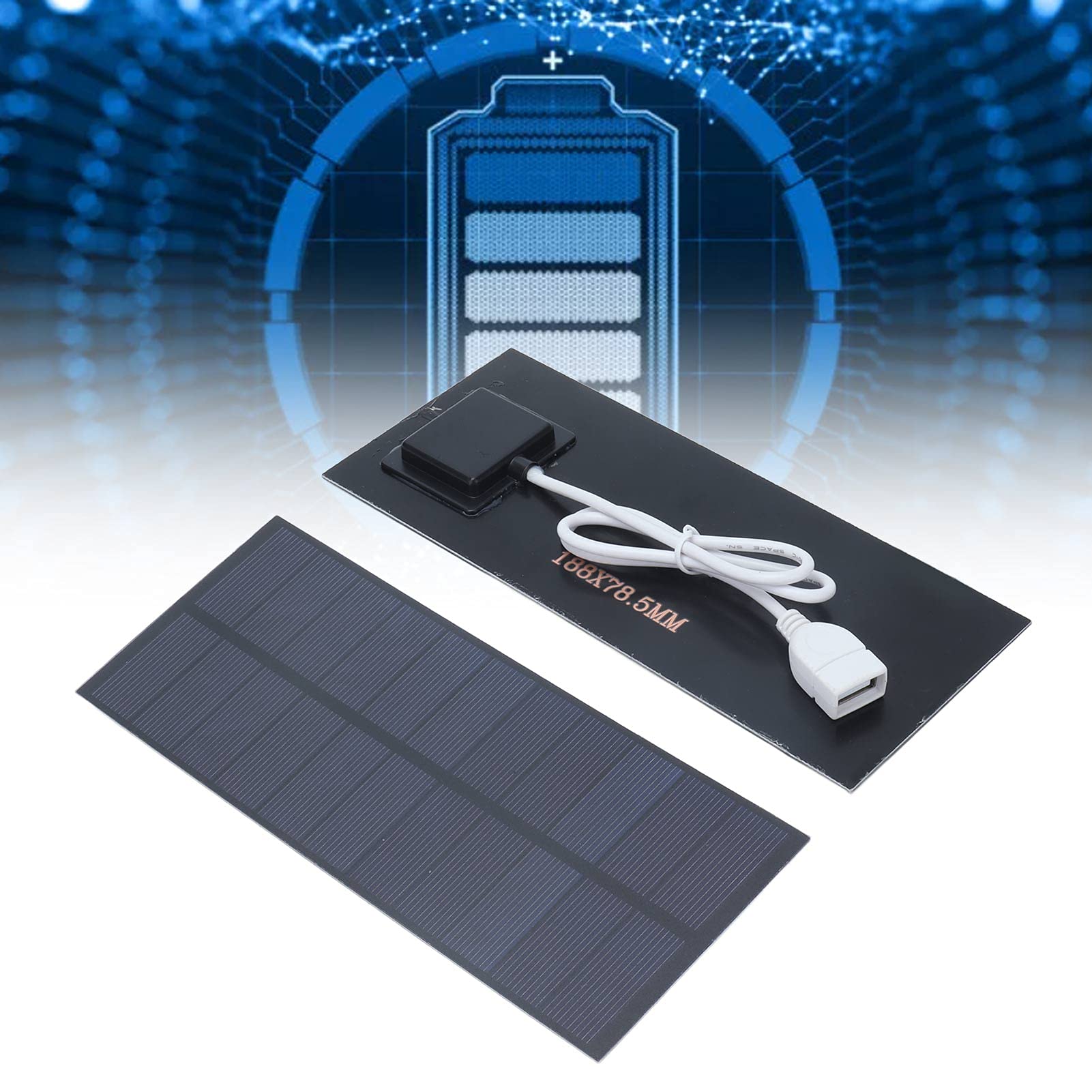 2.5W 5V Solar Panel Charger with 5.5V/6.5V Output - Portable Solar Charging Board for Outdoor Lighting, Camping, Emergency Power & USB Device Charging