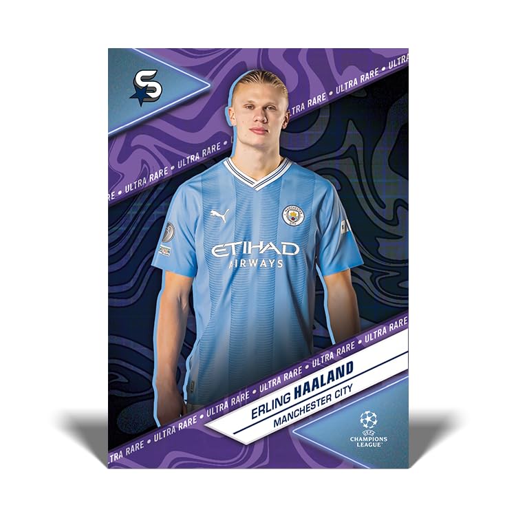 Topps UCC Superstars 23/24 Value Box - 8 Packets of UEFA Superstars 2024 with 4 Golden Pixel Parallel Cards (64 Total Cards) - Perfect for Soccer Fans, Collectors & Fantasy League Players