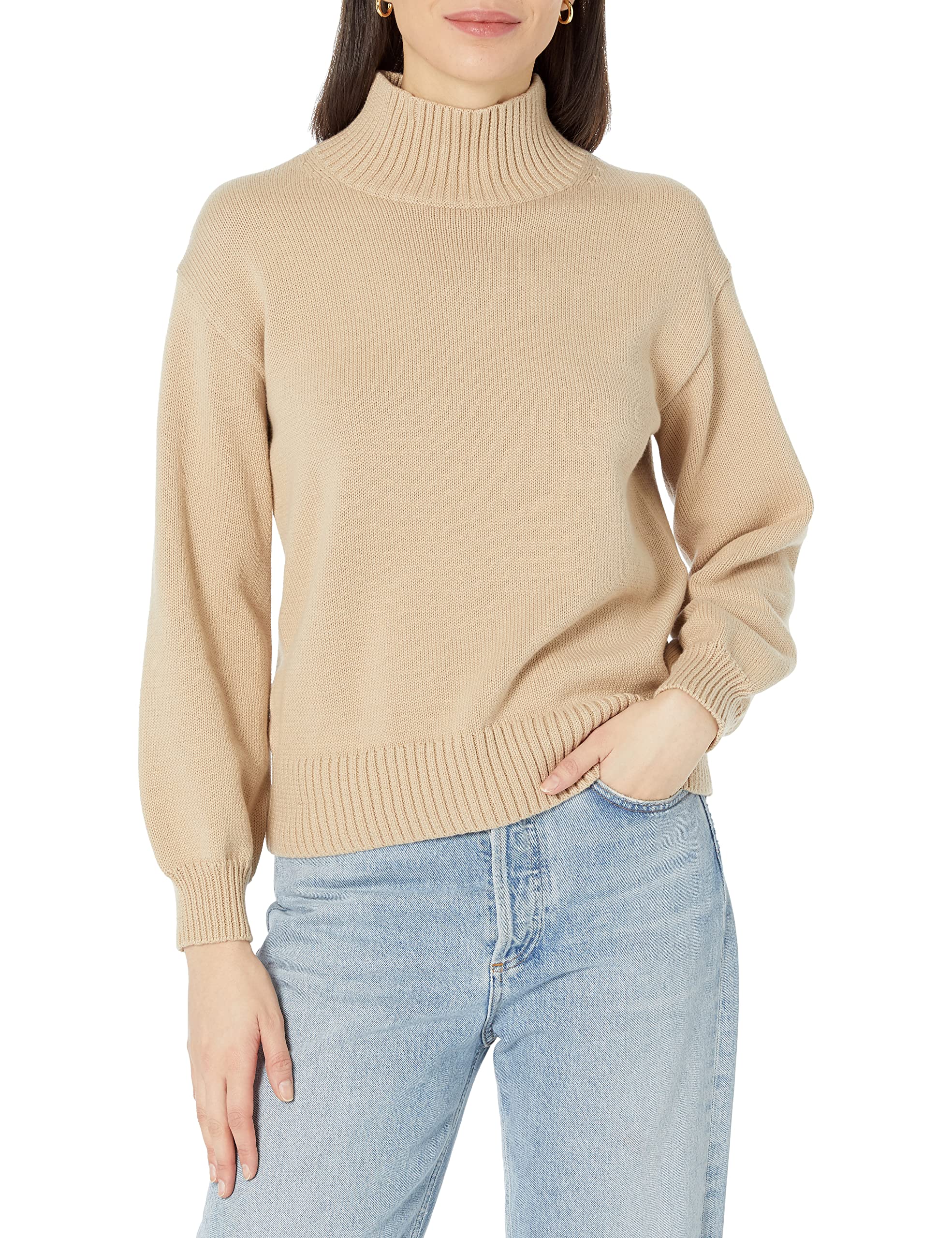 Amazon Essentials Women's Cotton Sweaters - Soft Funnel Neck Pullover, Plus Size & Regular Sizes, Perfect for Casual Wear & Layering in Fall & Winter