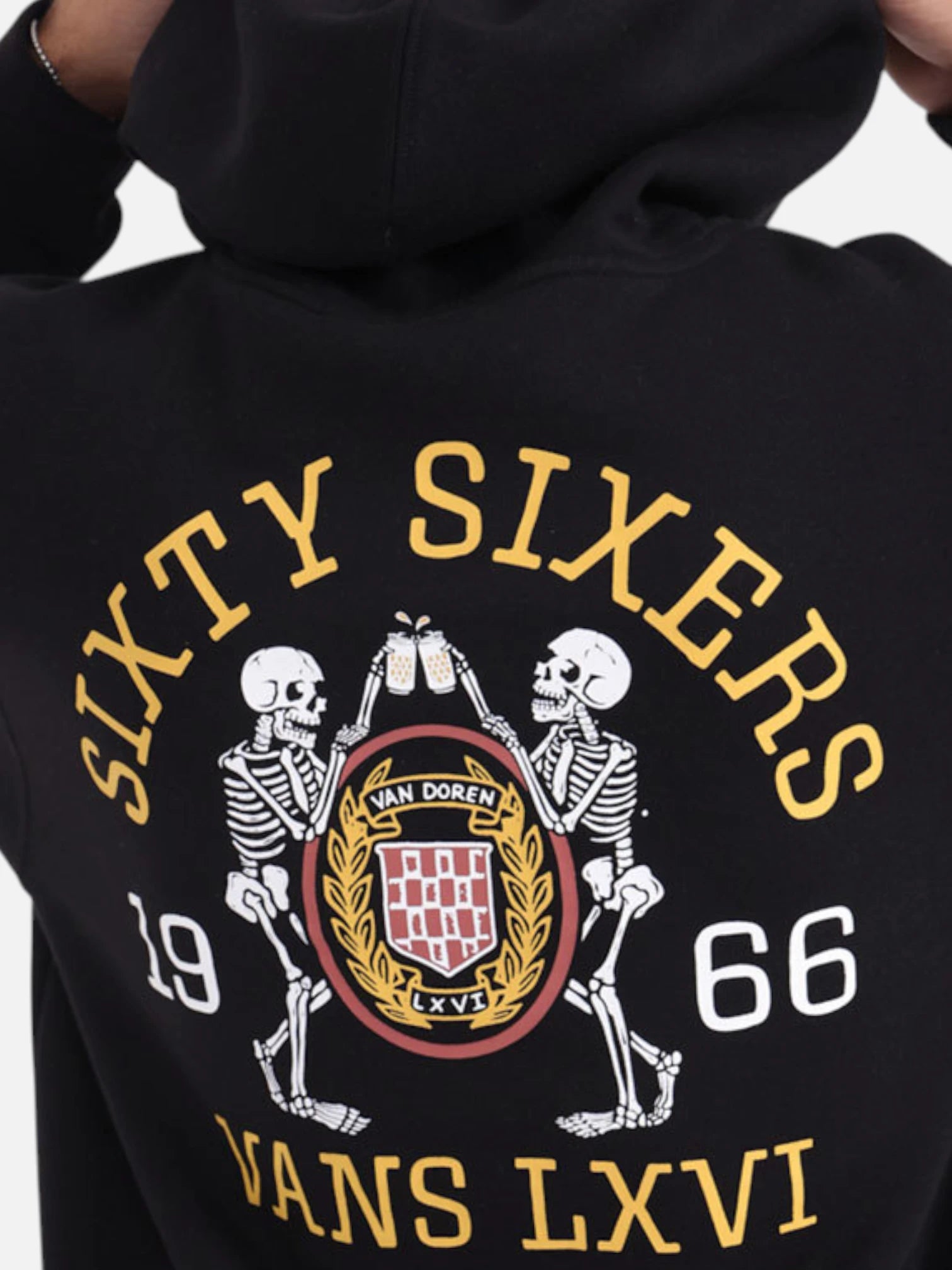Vans Frat LXVI Black Hoodie - Men's Casual Pullover Sweatshirt for Streetwear & Everyday Comfort