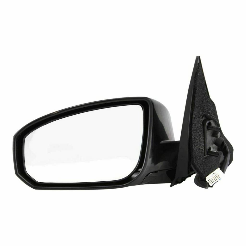 2004-2008 Nissan Maxima Driver Side Power Heated Folding Door Mirror - Gloss Black (Part# NI1320149, 96302ZA30E) | Replacement for Broken Mirrors | Perfect for Winter Driving & Parking in Tight Spaces