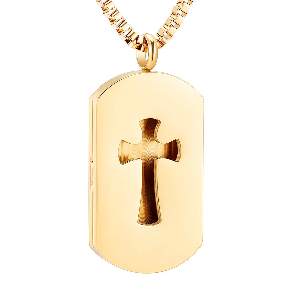 Hollow Cross Essential Oil Diffuser Necklace - Aromatherapy Jewelry for Women & Men, Gold Pendant Locket with Natural Scent - Perfect for Meditation, Yoga, Stress Relief & Daily Wear
