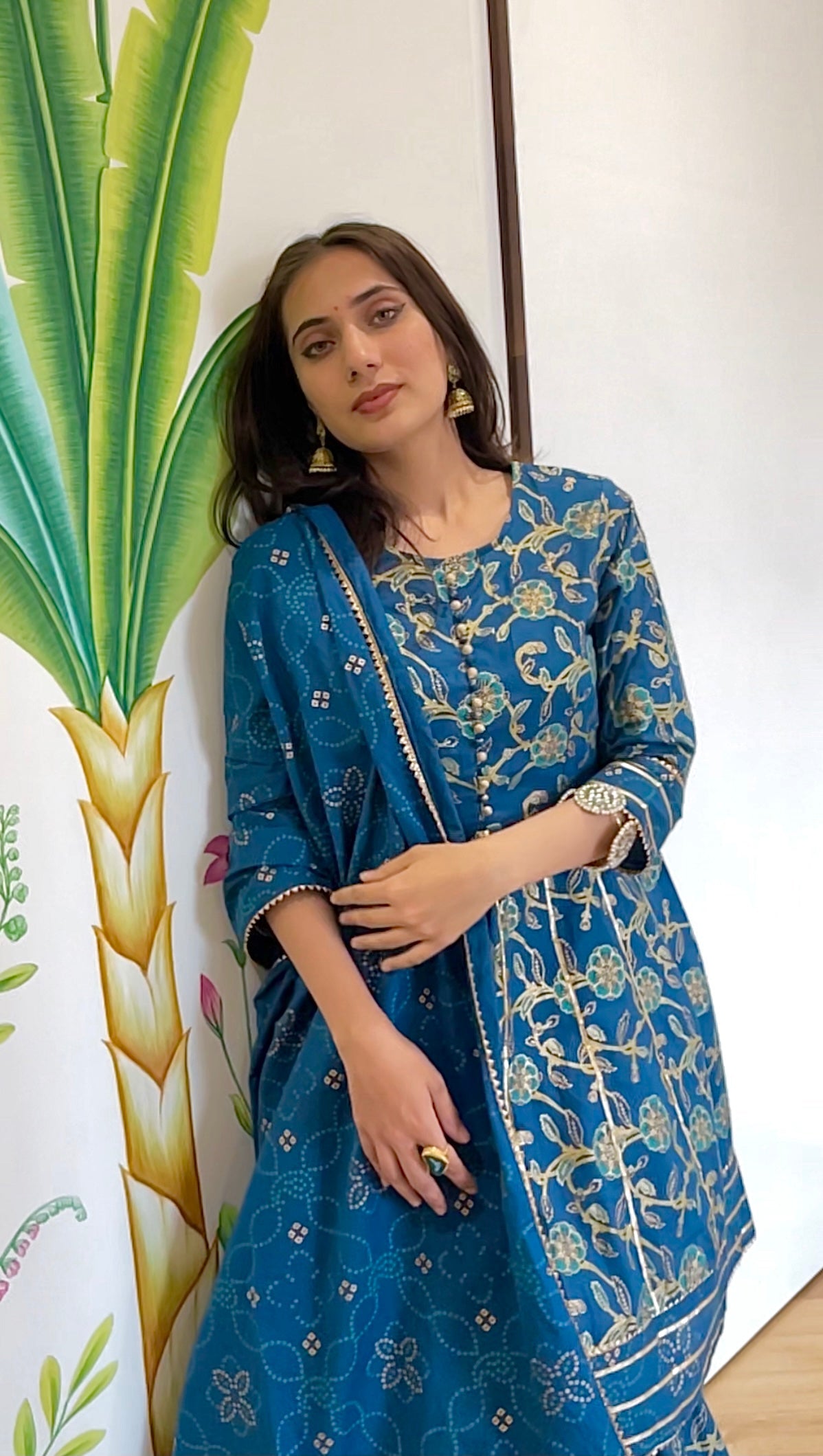 Elegant Blue Festive Kurta Sharara Dupatta Set for Women | Traditional Indian Ethnic Outfit | Perfect for Weddings, Parties & Festivals