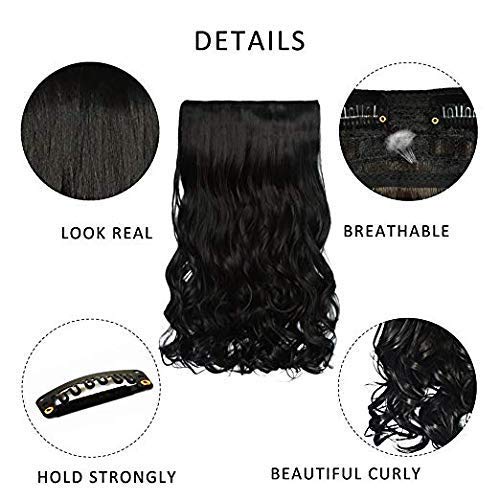 Premium AASA Hair Extensions & Wigs for Women - Natural Black Curly/Wavy Clip-in Hair Extensions - Perfect for Daily Styling, Cosplay & Special Occasions