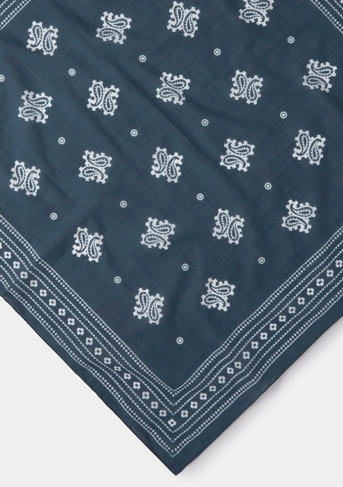 Navy Blue Paisley Print Cotton Bandana - Soft & Breathable for Outdoor Activities, Fashion Accessories, and DIY Crafts