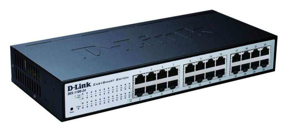 D-Link DES-1100-24 24-Port Fast Ethernet EasySmart Switch | Network Switch for Home & Office | High-Speed Connectivity for Multiple Devices