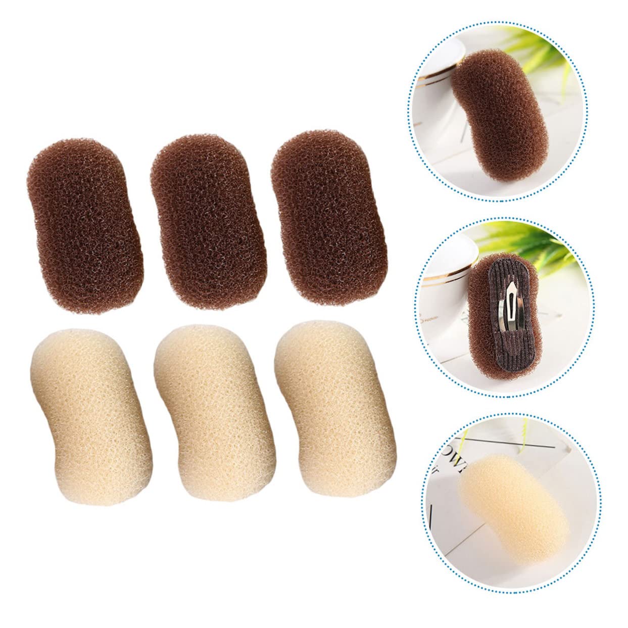 Minkissy 6pcs Hair Clips for Women & Girls - Decorative Volume Bump Clips for Hair Padding & Styling - Perfect for Weddings, Parties, and Everyday Hairstyles