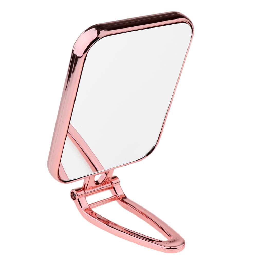 LOSA Durable Square Makeup Mirror - Free-Standing Vanity Mirror for Bathroom & Dorm - Pink Cosmetic Mirror with Adjustable Tilt, Perfect for Makeup Application, Skincare & Hair Styling