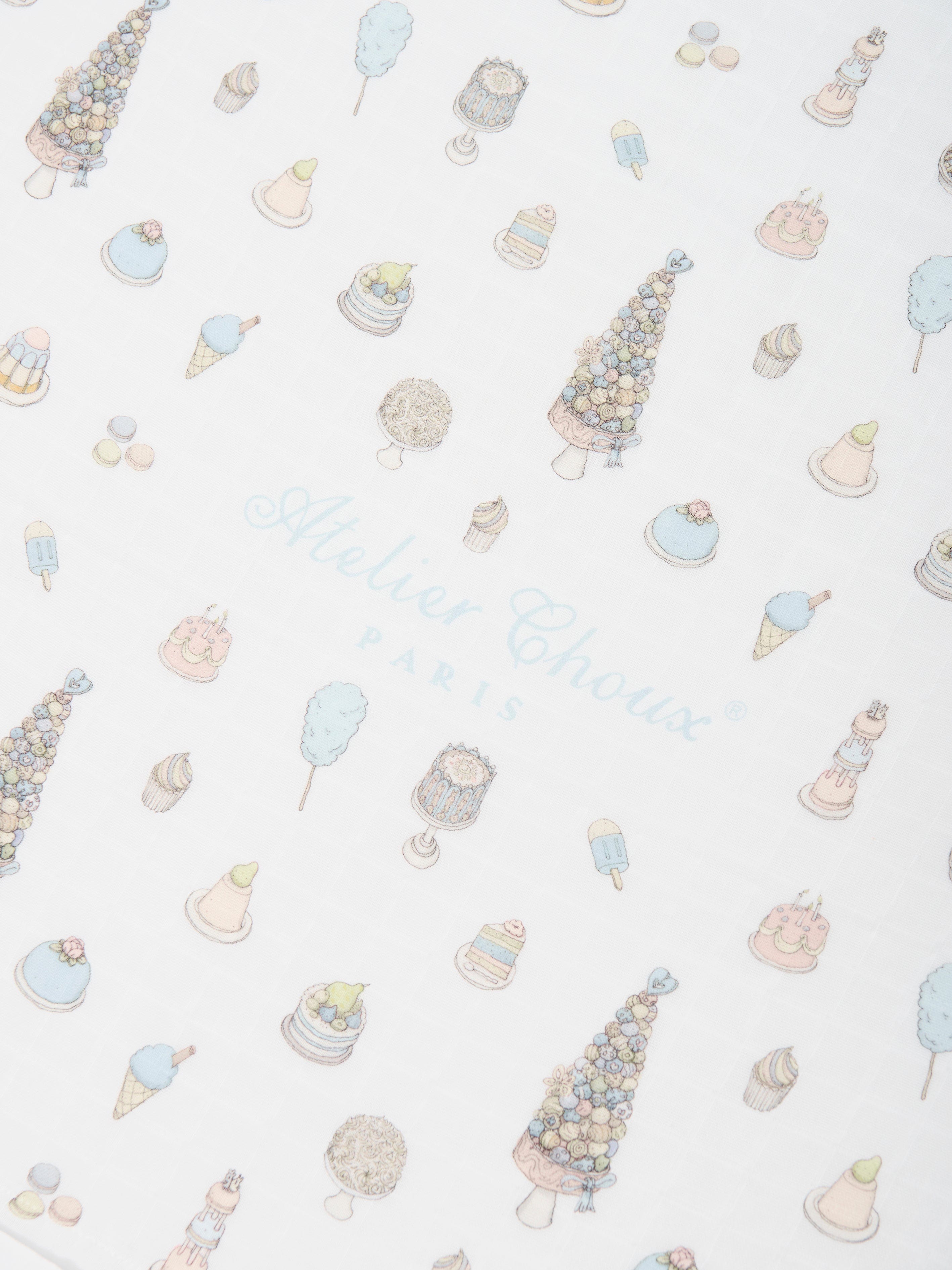 Atelier Choux Baby Boys Sweetie Pie Swaddle Blanket - Blue (100cm) - Soft Organic Cotton for Newborns & Infants - Perfect for Nursery, Swaddling & Photo Shoots