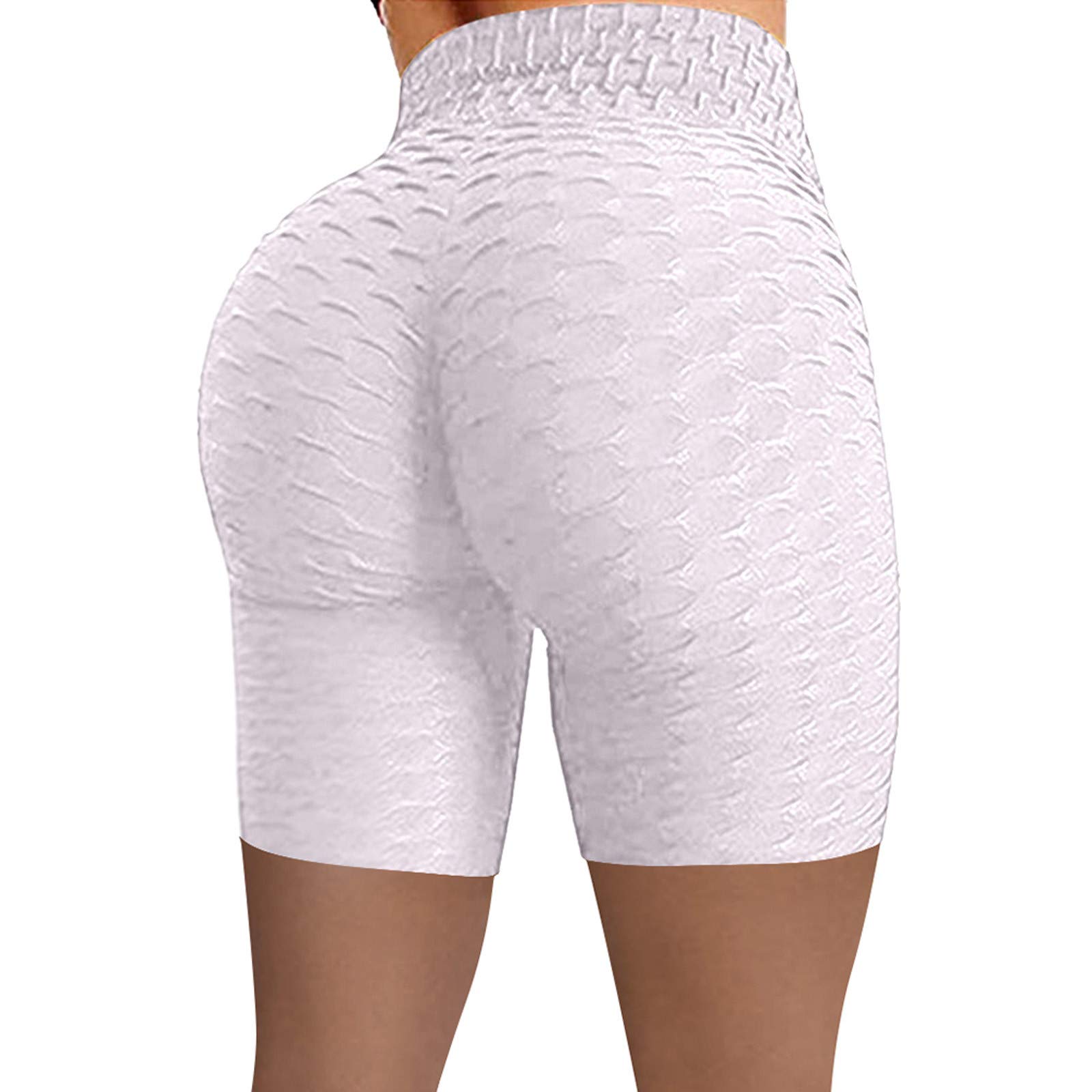 XIAOMAIBU Women's High Waisted Yoga Shorts - Plus Size Workout Leggings with Tummy Control & Butt Lifting Design, Comfy Printed Sweatpants with Pockets for Gym, Running & Lounge Wear