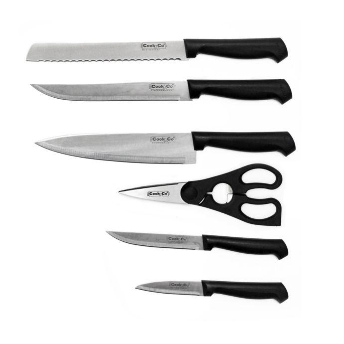 BergHOFF 7-Piece Ergonomic Stainless Steel Knife Set with Block - Perfect for Home Kitchen, Cooking, and Food Prep