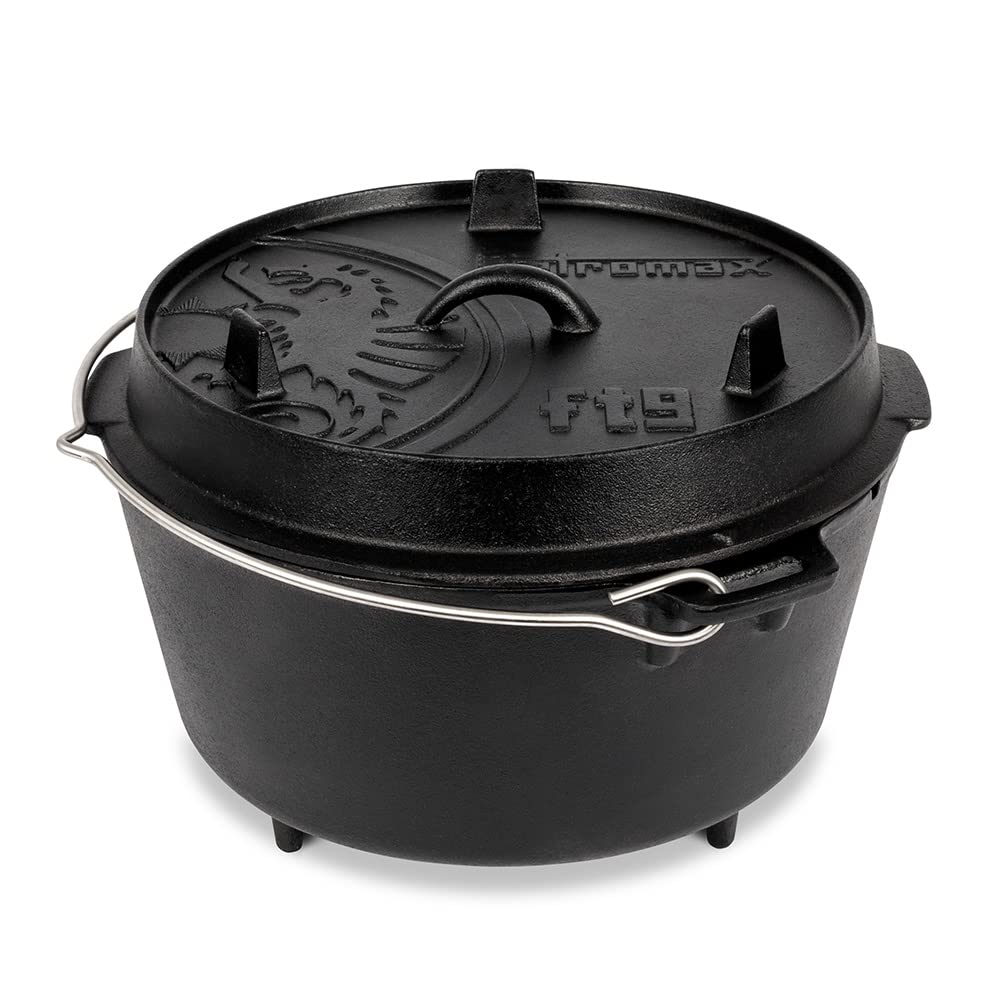 **Petromax Pre-Seasoned Cast Iron Dutch Oven – 7.9 Quart Camping & Kitchen Cookware for Even Heat Distribution – Perfect for Outdoor Campfire Cooking, Baking, and Home Kitchen Use**    *(Use Cases: Ideal for stews, soups, bread baking, roasting, and Dutch oven cooking over campfires or stovetops.)*