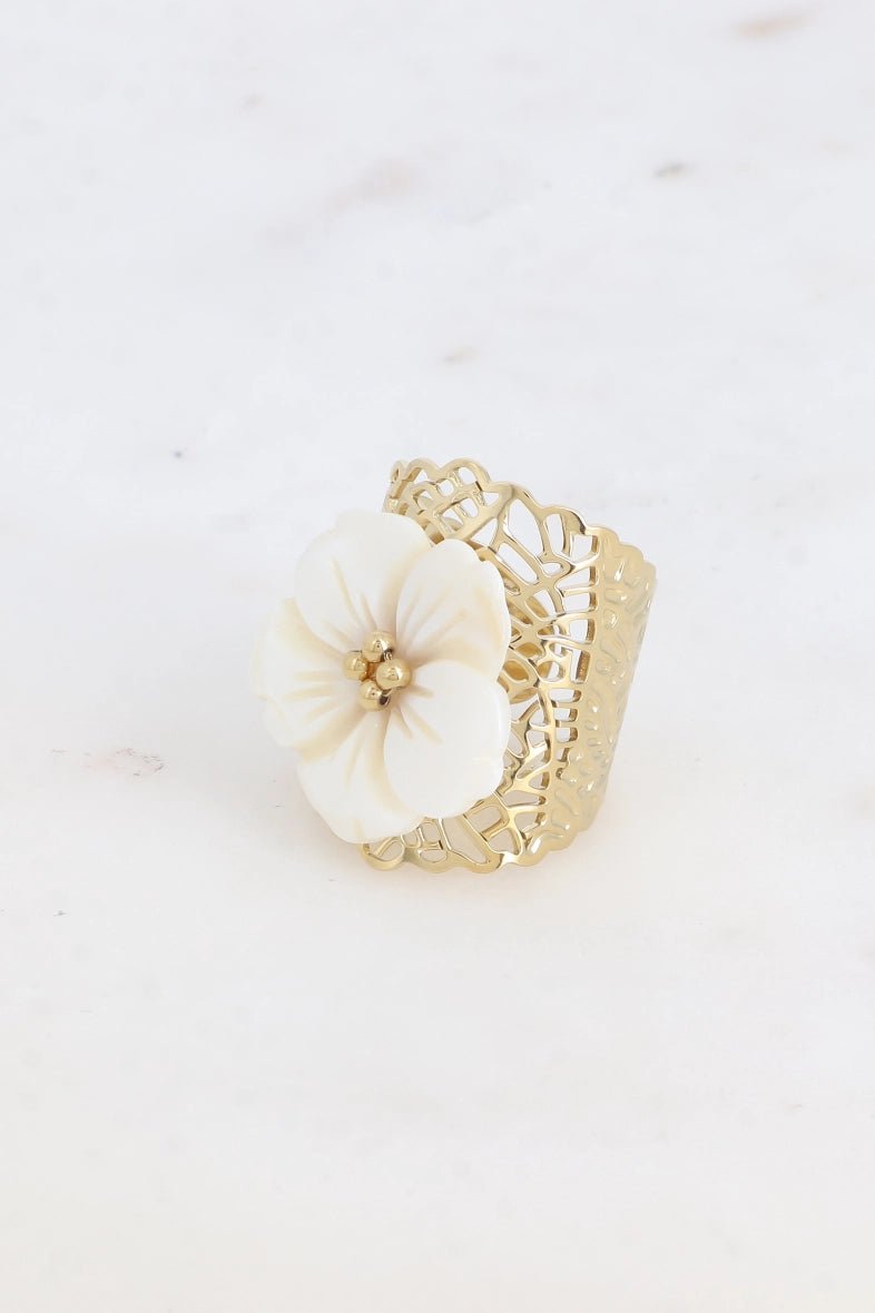 Elegant Floral Flower Ring for Women - Vintage Rose Gold Large Blossom Jewelry Gift for Her, Perfect for Weddings, Parties & Special Occasions