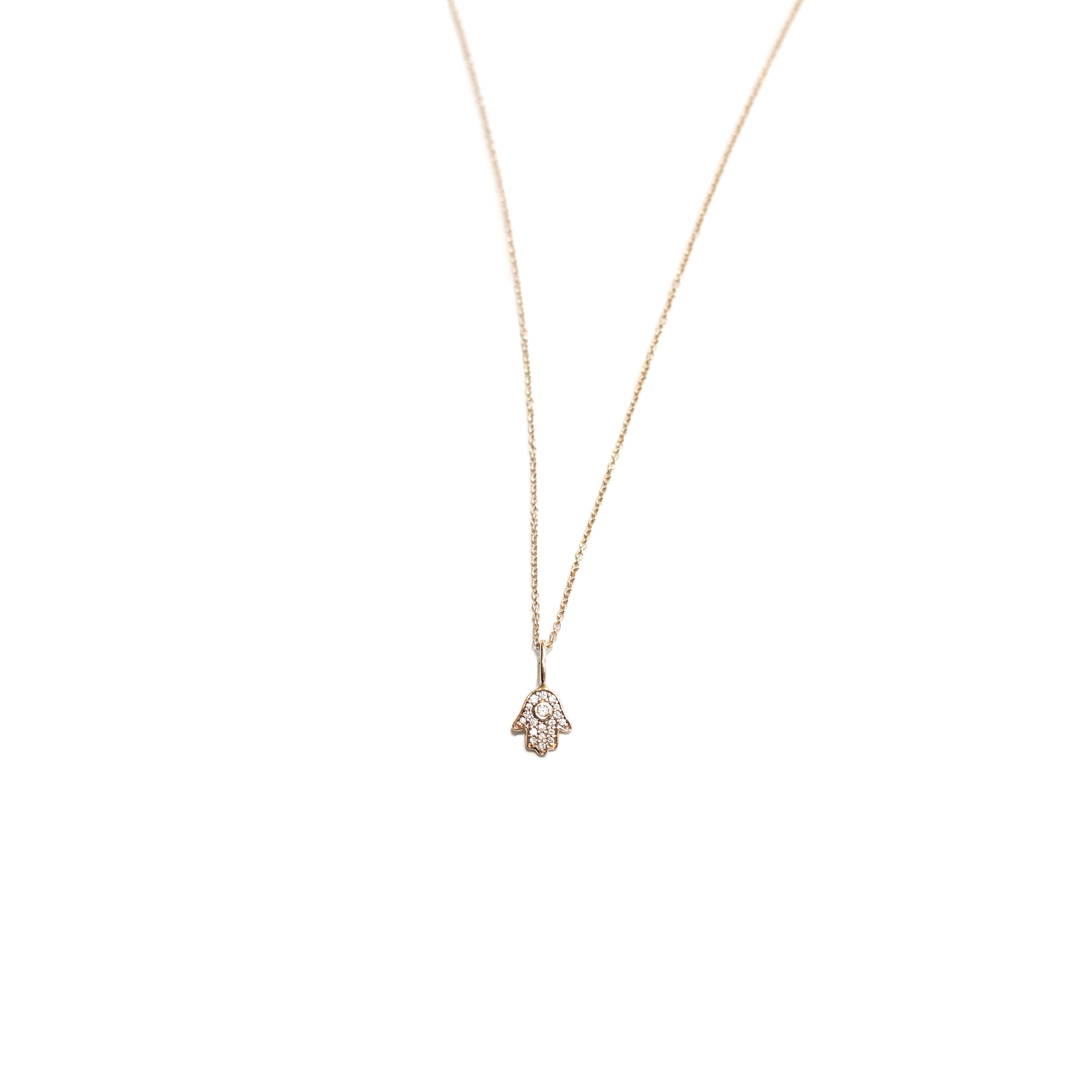 Diamond Hamsa Necklace - Elegant Hand of Fatima Pendant for Women | Perfect for Spiritual Protection & Fashion Jewelry Gifts