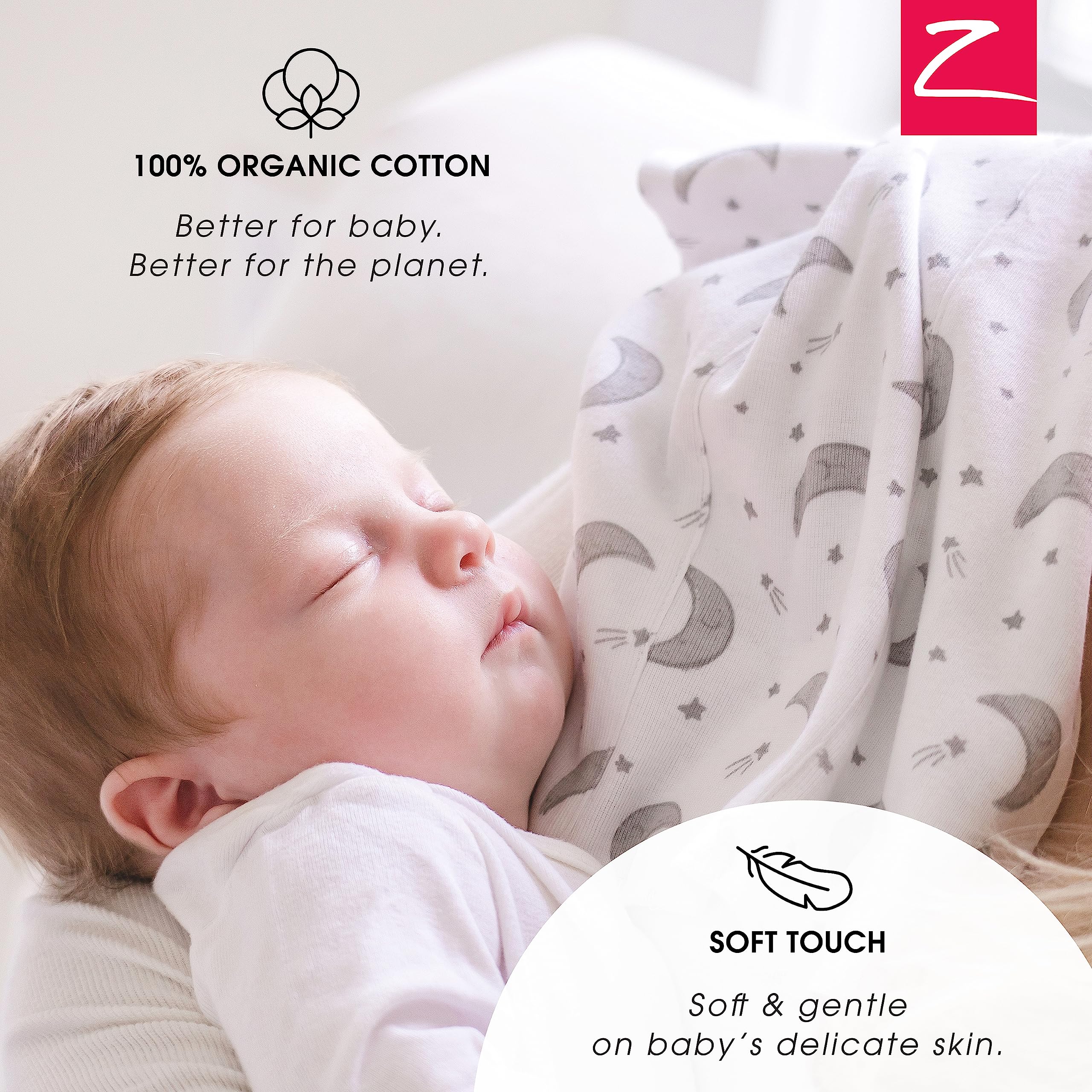 Zutano 5-Pack Organic Baby Burp Cloths - Ultra Soft Large Cotton Spit-Up Rags for Newborns & Infants | Gender Neutral Burping Cloths for Baby Girls & Boys | Highly Absorbent Nursing Essentials | Perfect for Feeding, Diaper Bag & On-The-Go Use