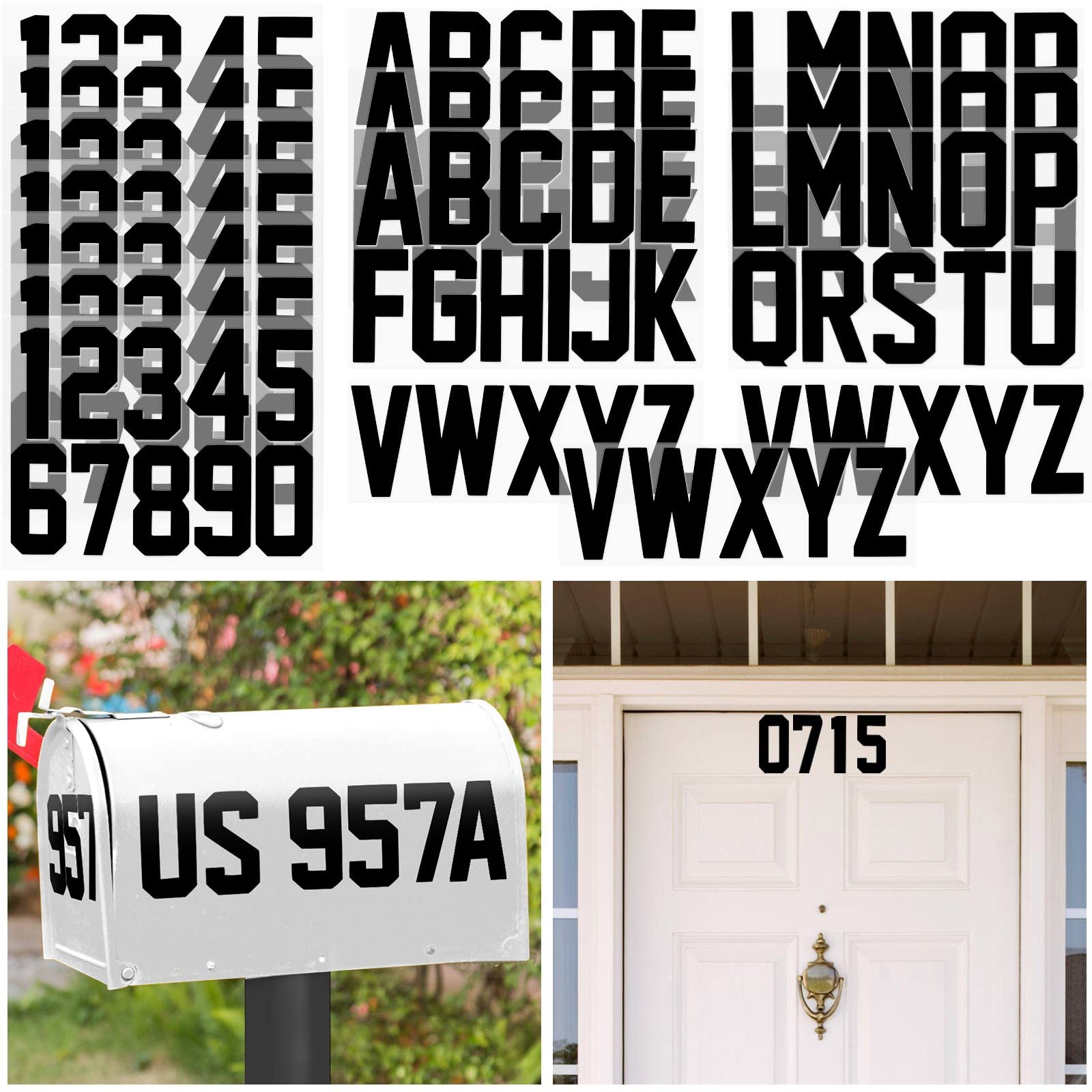 Seloom 148 PCS Mailbox Numbers & Letters Stickers - Waterproof Self-Adhesive for Indoor/Outdoor Use