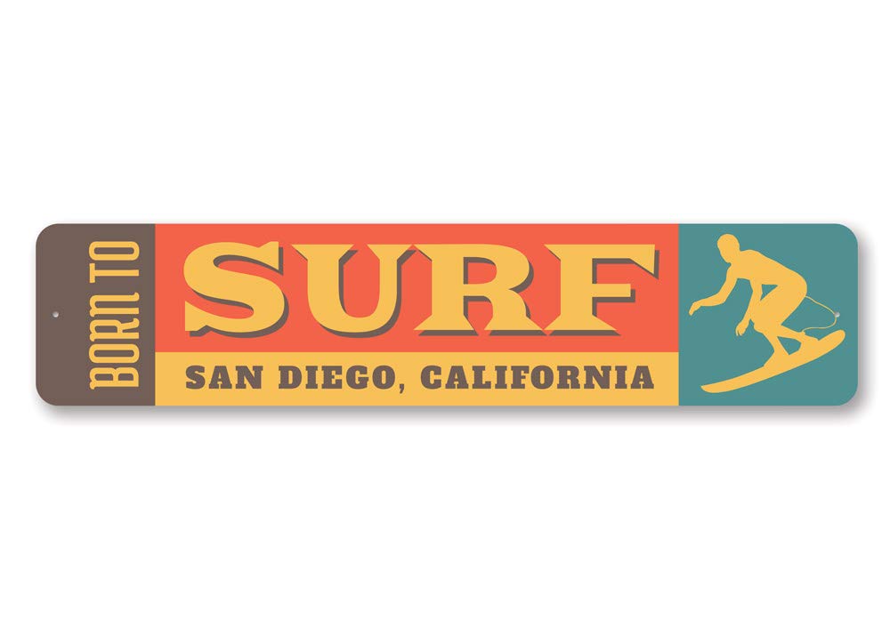Born to Surf Beach Sign - Premium 6