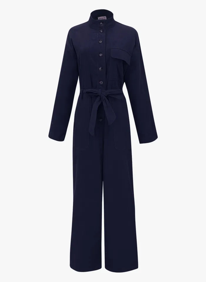 Ady Corduroy Jumpsuit for Women - Blue Marine Corduroy Romper with Pockets | Casual Fall Outfit, Streetwear Fashion, Lounge Wear