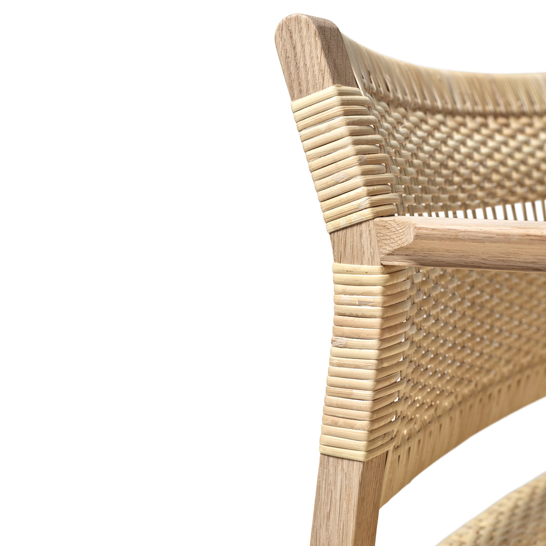 BM62 Armchair - Natural Cane Wicker Rattan Chair for Living Room, Patio & Outdoor Relaxation | Comfortable Boho Style Seating