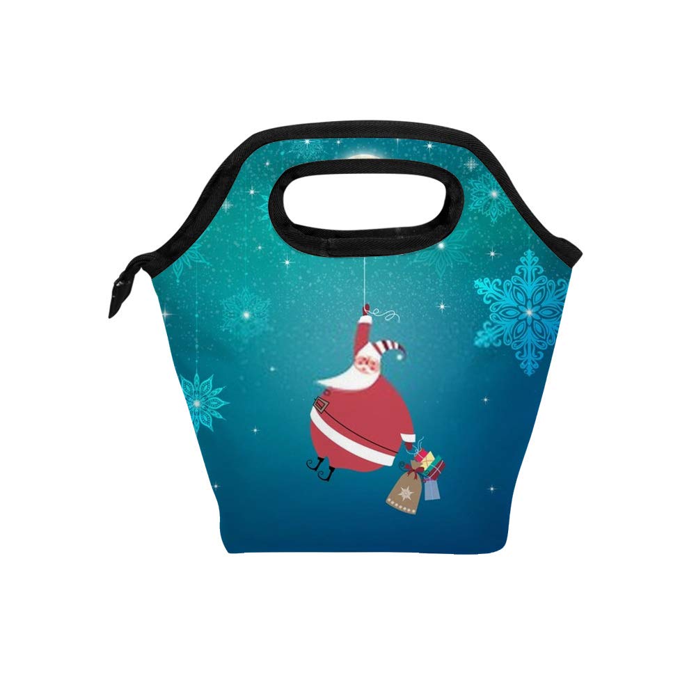 Insulated Lunch Bag Waterproof Large Capacity Cooler Bag for Picnics, Work & School - Cute Santa Claus Design | Perfect for Outdoor Activities, Travel & Daily Use