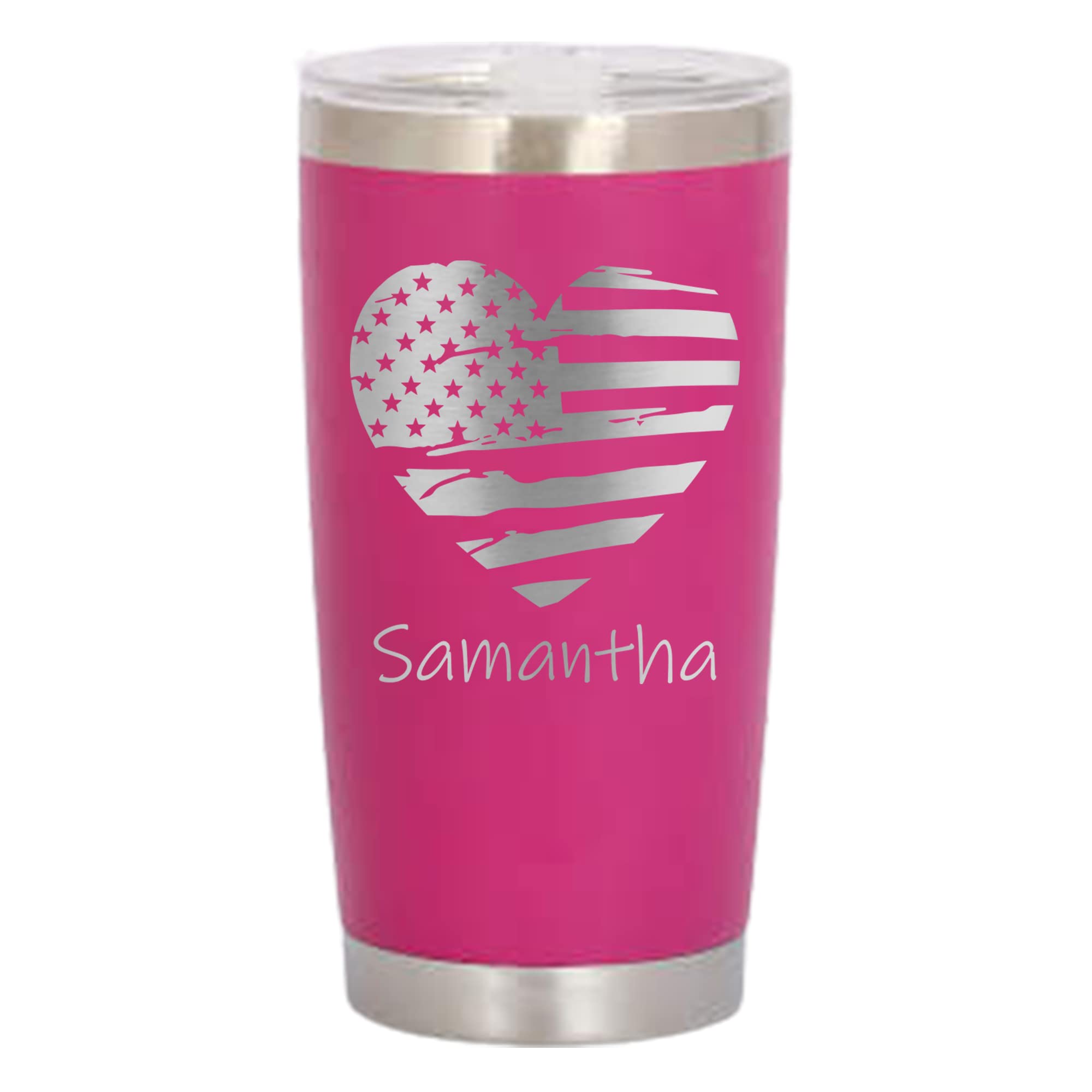 Personalized American Flag Tumbler - Patriotic Stainless Steel Cup for 4th of July, Veterans Day & Military Appreciation - USA Flag Insulated Travel Mug for Women & Men - Perfect Gift for Retired Veterans, Military Families & Patriotic Events