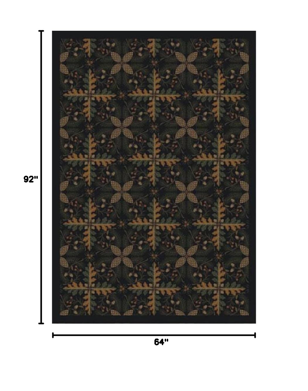 Joy Carpets Kaleidoscope Tahoe Whimsical Area Rugs - Soft Non-Slip Black Rug for Living Room, Bedroom & Nursery | Kids Playroom & Home Decor