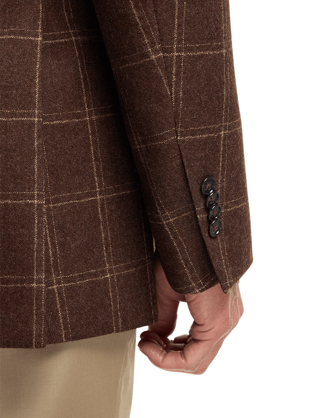 Premium Wool Plaid Single Breasted Notch Lapel Sport Coat for Men - Classic Brown Blazer for Business, Office & Formal Events