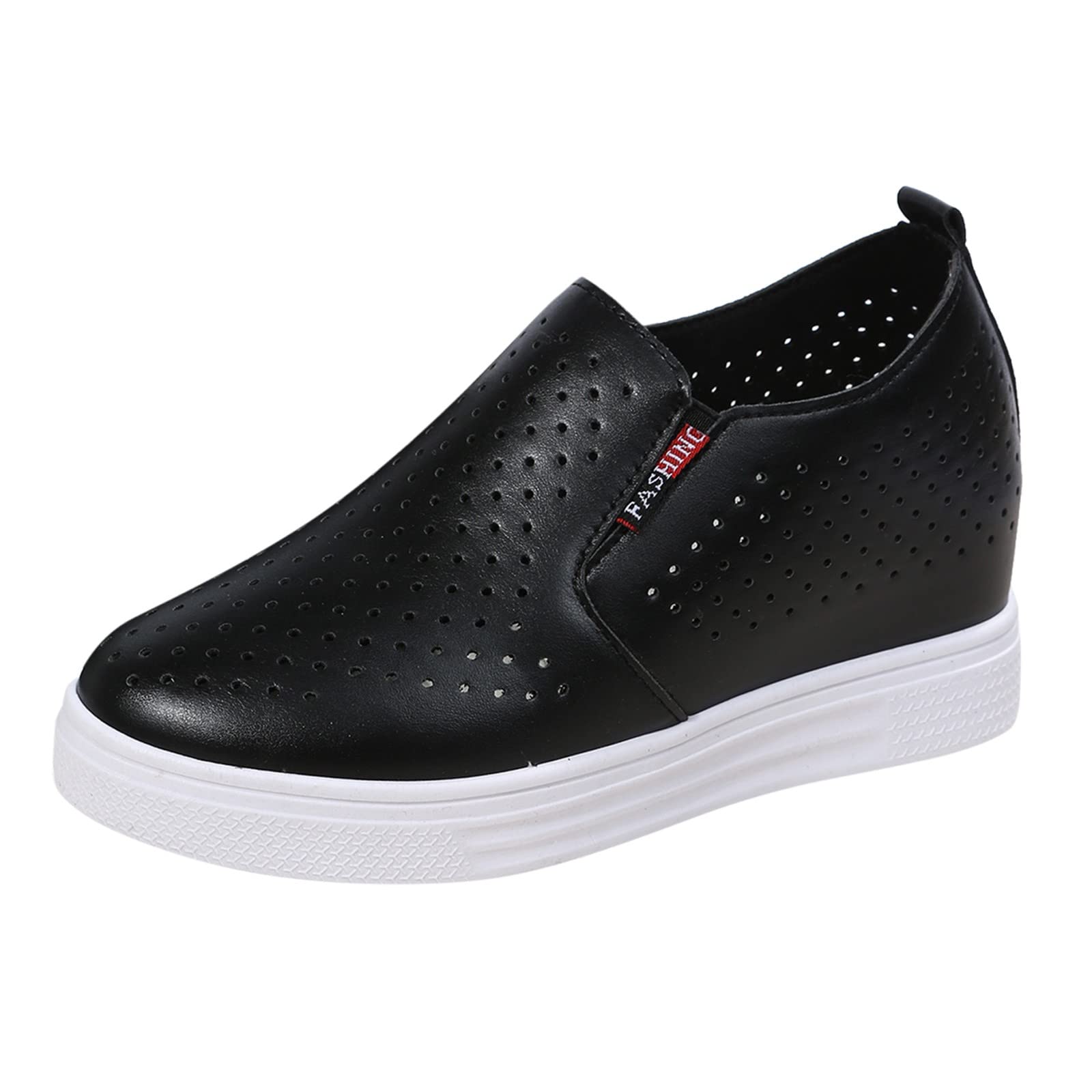 Breathable Women's Slip-On Shoes - Solid Color Casual Work Shoes with Thick Sole for Comfort & Style | Perfect for Office, Walking & Everyday Wear