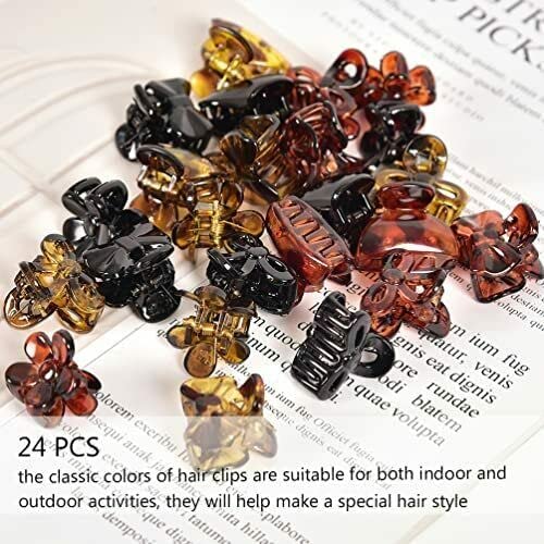 Glamifirsto 12 Mini Korean Hair Claw Clips - Small Jaw Clips for Women & Girls, 6 Stylish Designs - Perfect for Thick & Medium Hair, Everyday Hairstyles & Decorative Hair Accessories