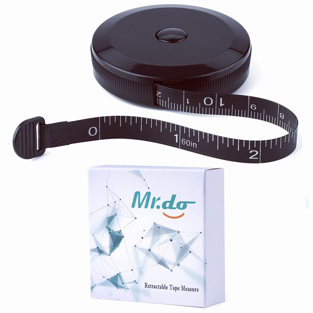 Dual Sided Retractable Body Measuring Tape - 60 Inch/150 cm Soft Sewing Tailor Tape Measure for Clothing & Weight Loss Tracking | Perfect for DIY Sewing, Fitness Progress & Body Measurements