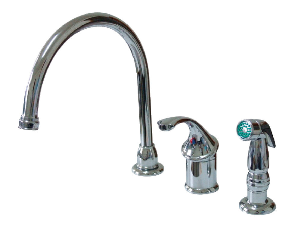 Kingston Brass KB3818GLSP Widespread Kitchen Faucet - Modern 8-Inch Spread Single Handle Pull-Down Sprayer in Polished Gold - Perfect for Farmhouse, RV, and Residential Kitchen Sinks