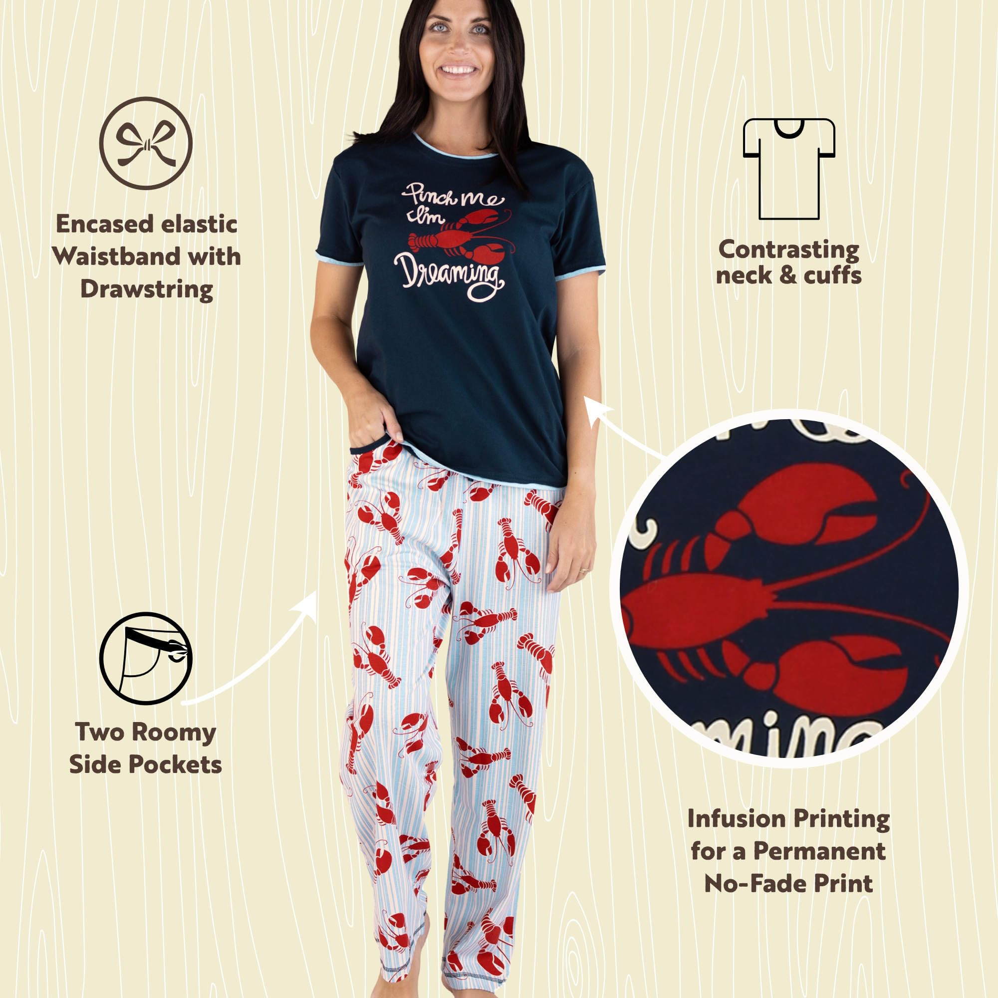 Lazy One Women's Pajama Set - Soft Short Sleeve Sleepwear with Cute Prints, Comfortable Relaxed Fit for Lounge & Sleep | Perfect for Nighttime Relaxation, Sleepovers & Cozy Evenings at Home