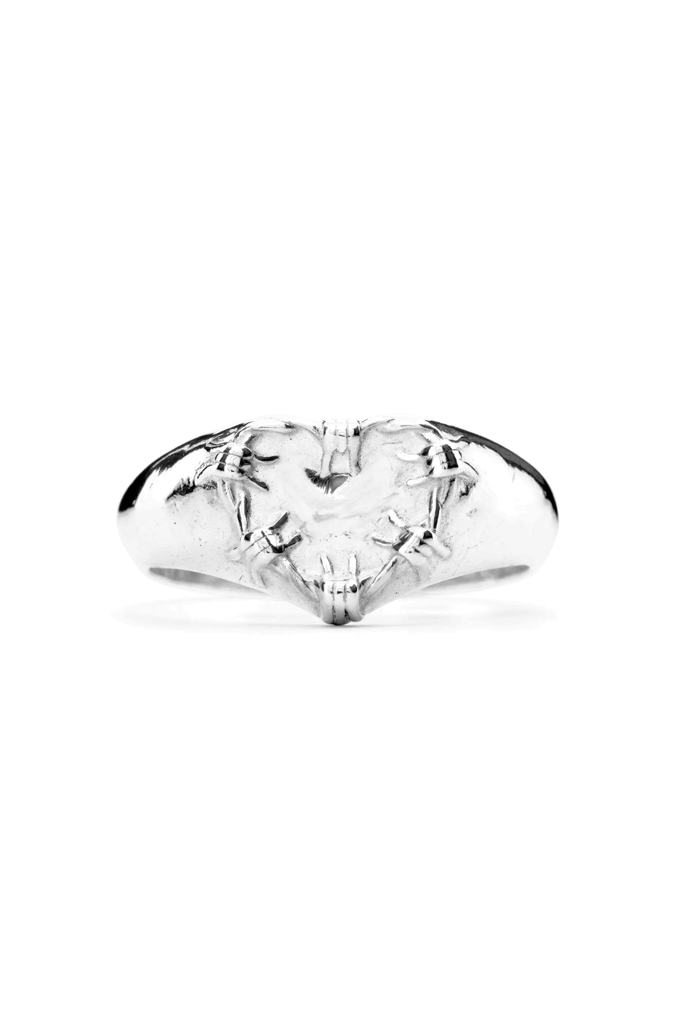 Lil' Barbwire Heart Signet Ring - Edgy Punk Jewelry for Women & Men - Perfect for Gothic, Rocker & Alternative Fashion Styles