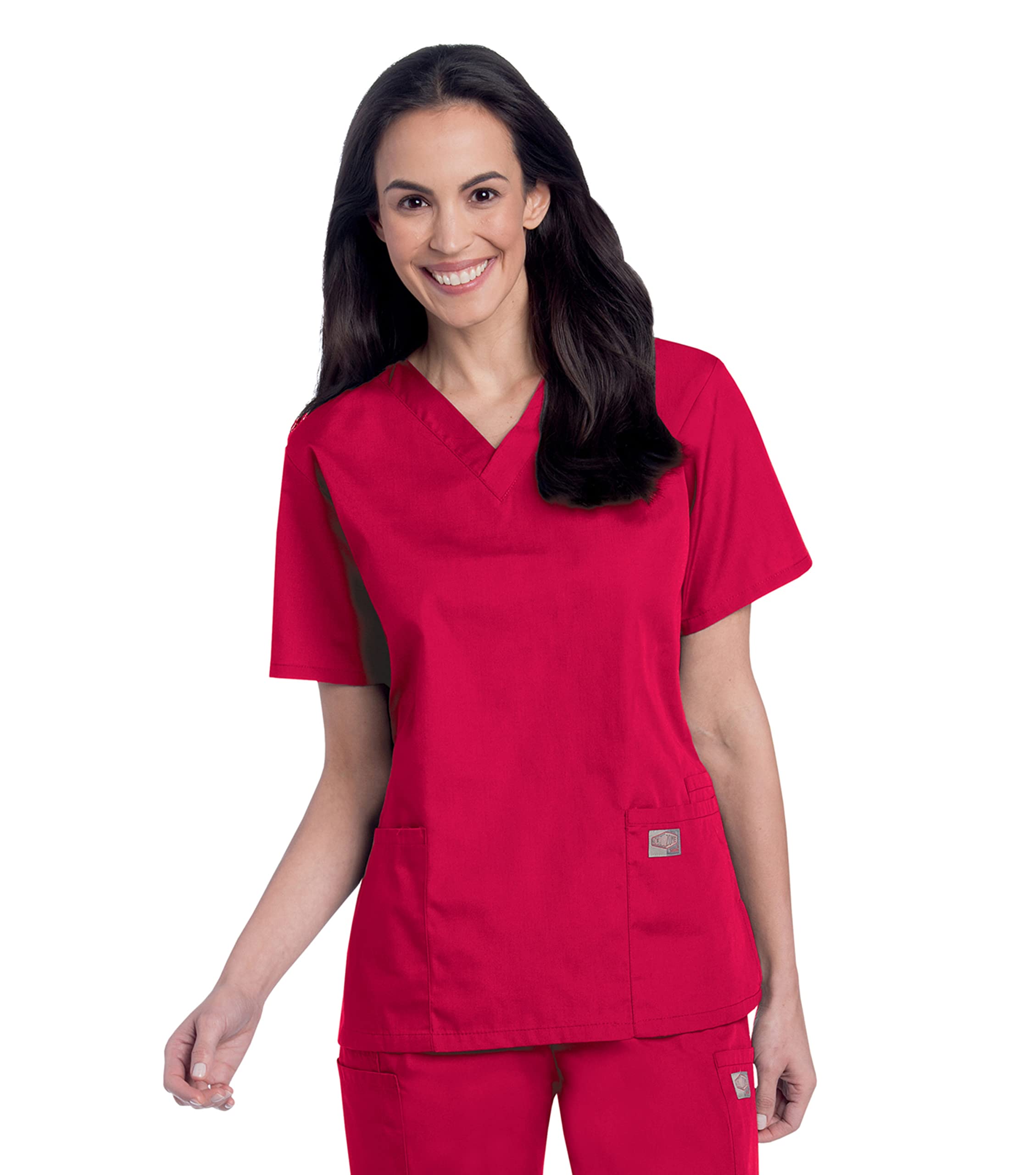 Landau Scrub Zone Relaxed Fit 2-Pocket V-Neck Scrub Top for Women 70221 - Comfortable Medical Uniform for Nurses & Healthcare Professionals - Perfect for Hospitals, Clinics & Long Shifts