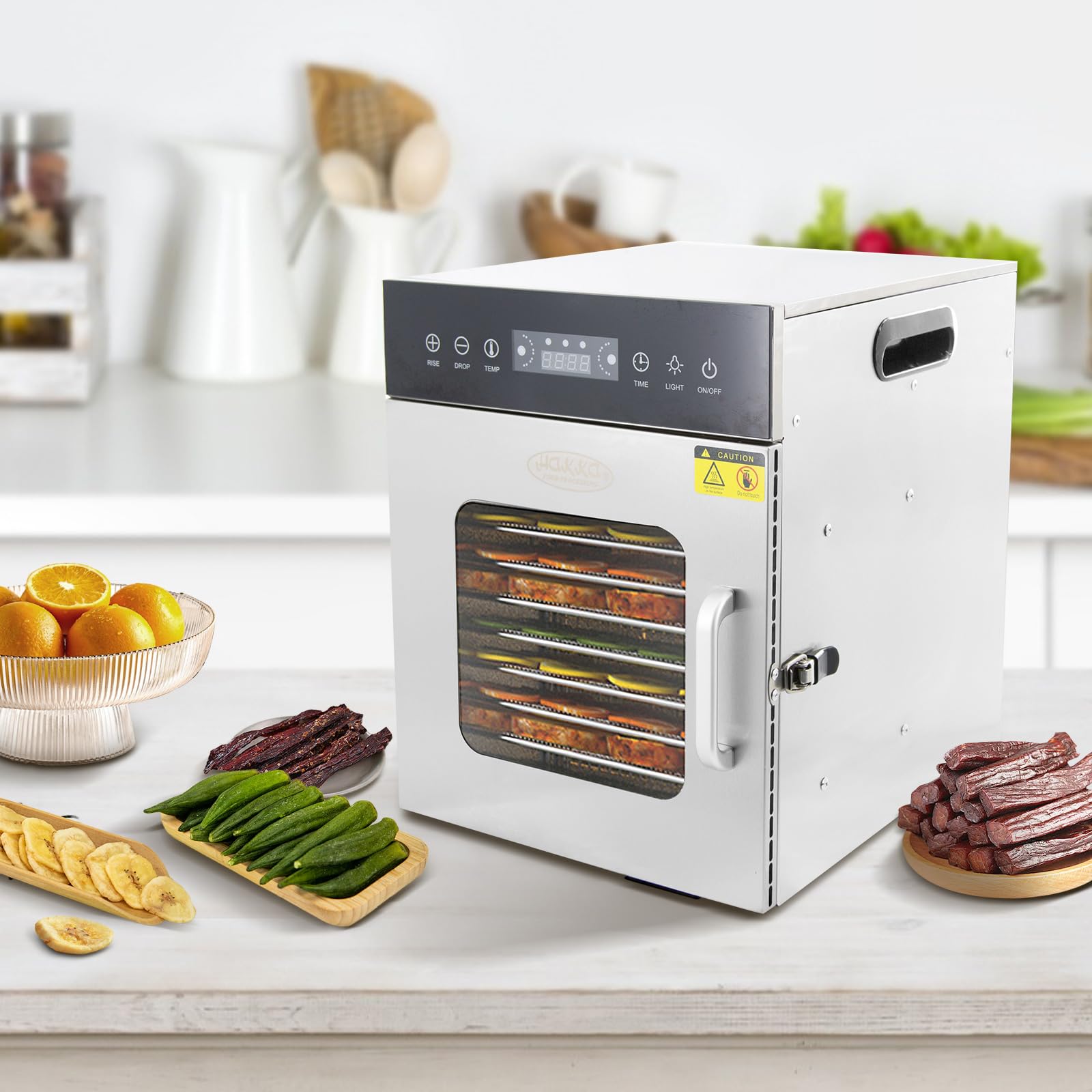 Premium 1000W Stainless Steel Food Dehydrator - 12 Tray Electric Food Dryer with Temperature Control & 24H Timer for Jerky, Meat, Fruit, Herbs, Mushrooms, Vegetables - Perfect for Home Cooking, Camping, Healthy Snacks & DIY Pet Treats