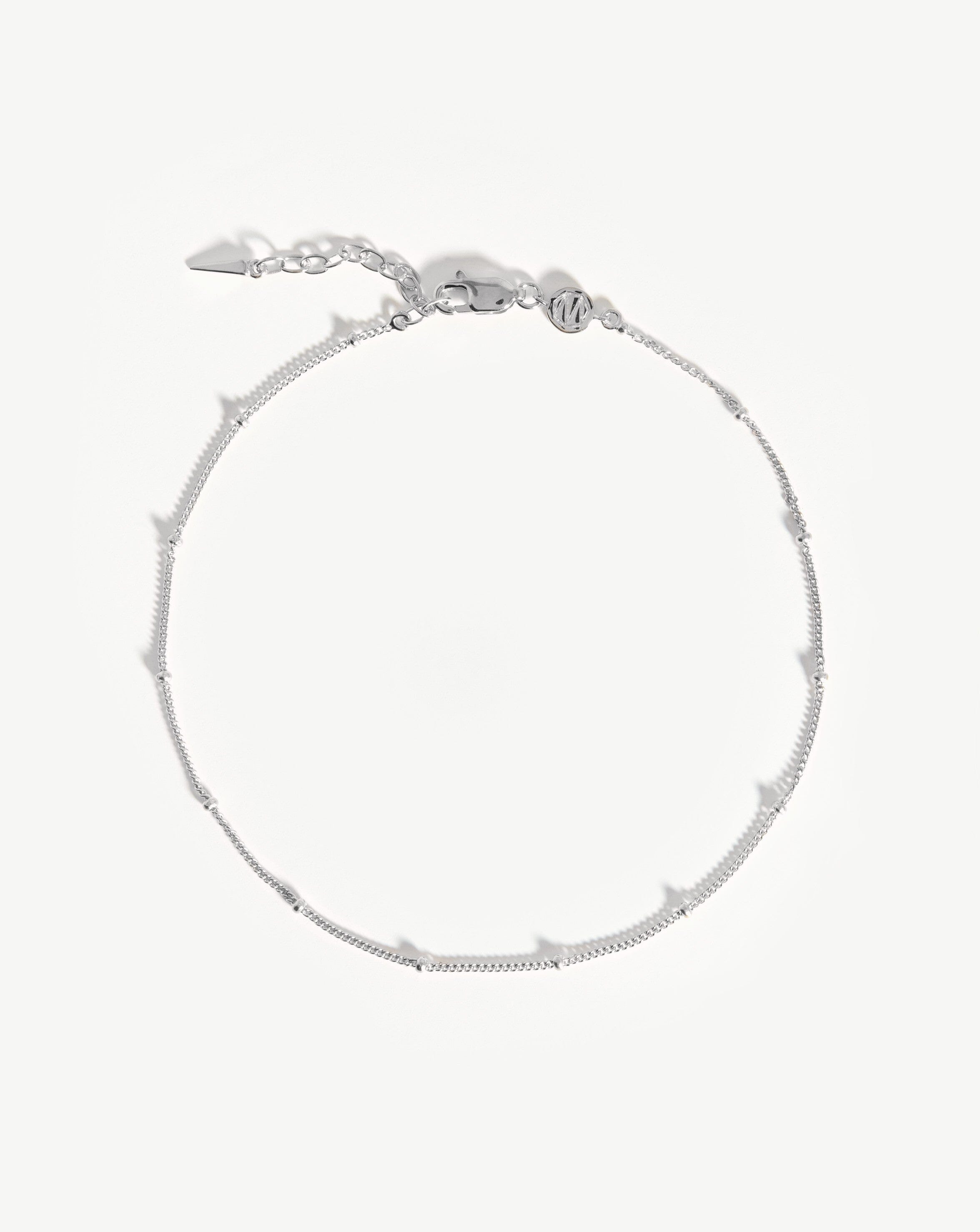 Elegant Sterling Silver Bobble Chain Anklet for Women - Dainty Adjustable Foot Jewelry for Beach, Summer & Boho Style Outfits