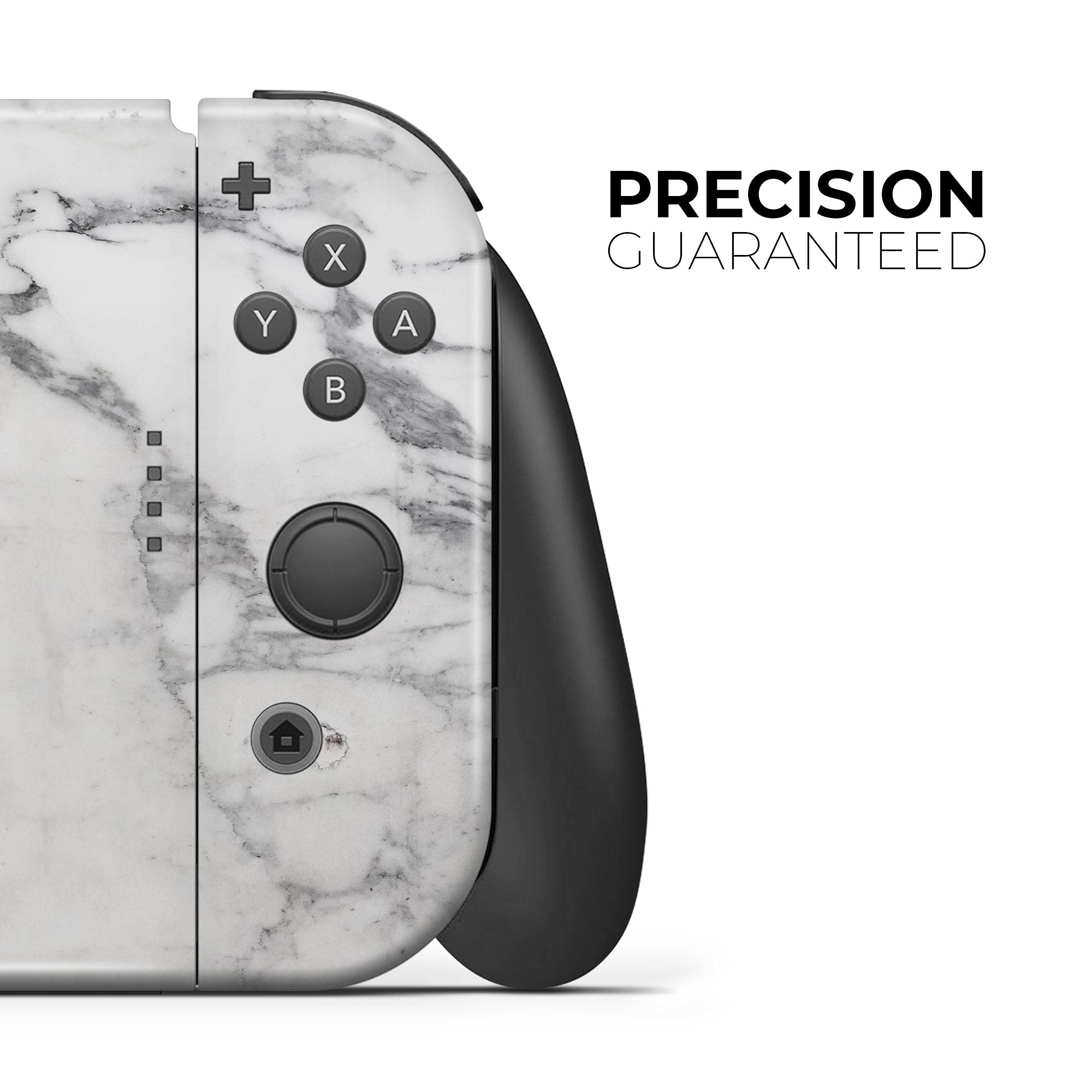Nintendo Switch Lite Skin Decal - White & Grey Marble Vinyl Wrap Cover | Scratch-Resistant, Removable Protective Case | Perfect for Gaming, Travel & Personalization