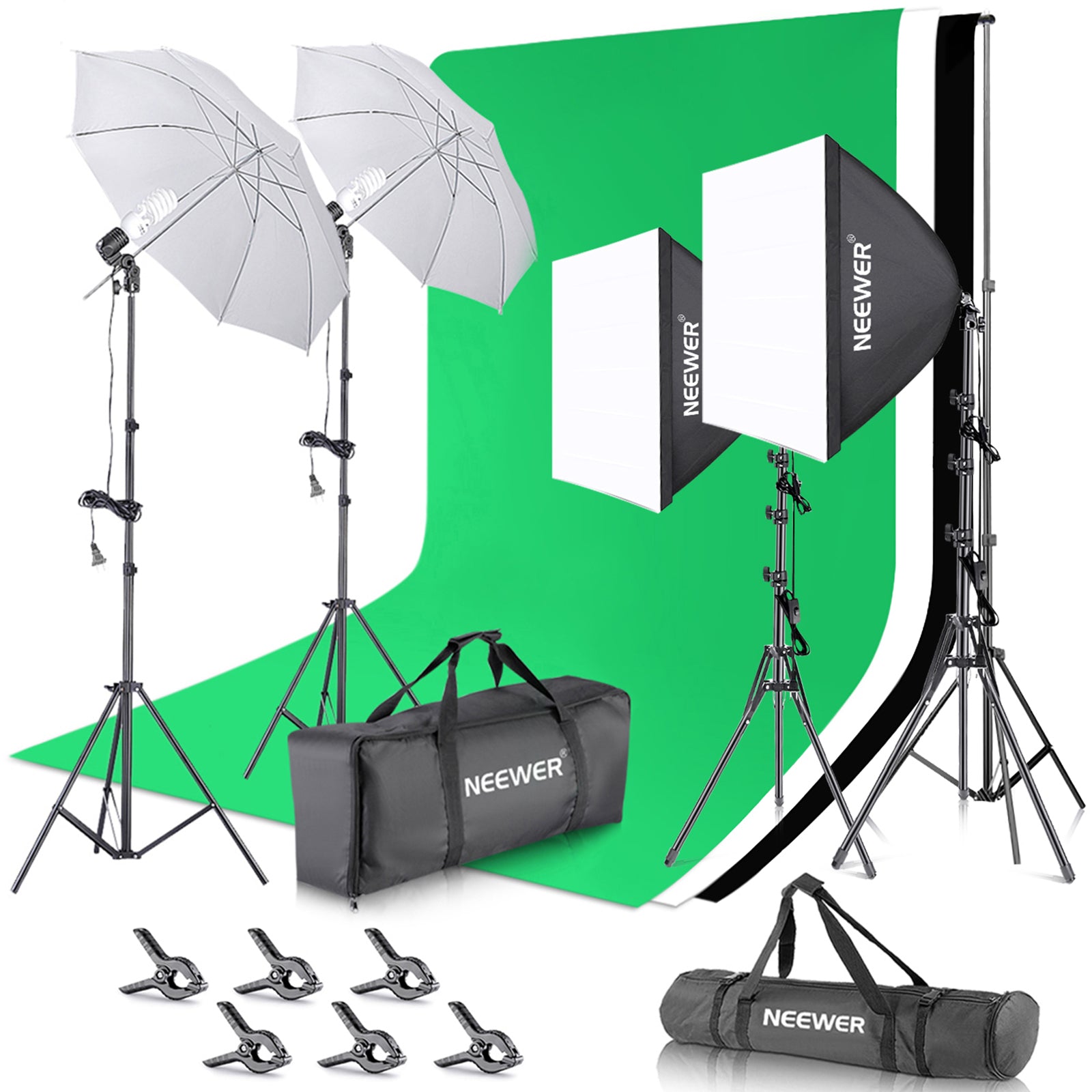 NEEWER 3x2.6m/10x8.5ft Professional Photography Lighting Kit - Perfect for Studio, Portrait, and Product Photography
