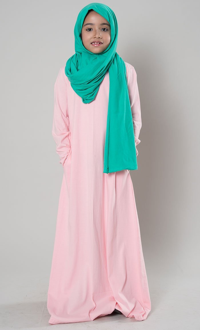 Basic Jersey Abaya Dress for Women - Modest Islamic Prayer Dress for Daily Wear & Special Occasions