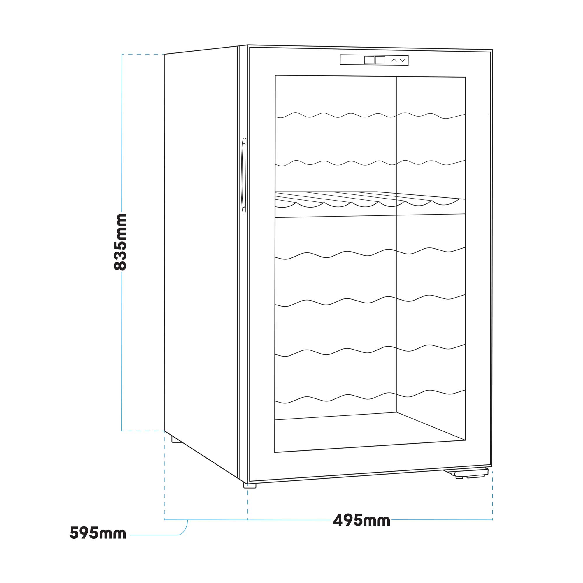 Baridi 52 Bottle Dual Zone Wine Cooler - Black Freestanding Wine Fridge with Touch Controls & LED Display - Perfect for Home Bars, Restaurants, and Wine Cellars