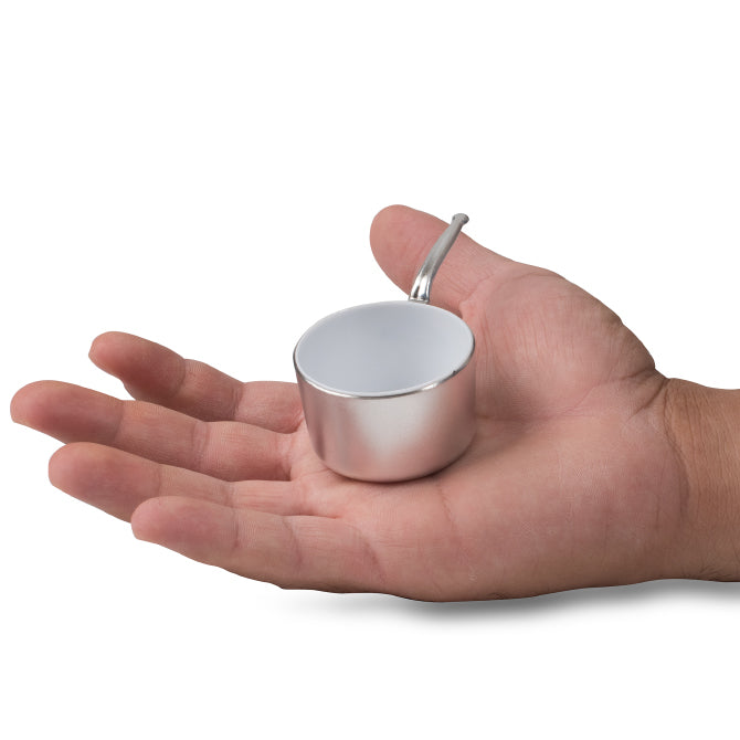 Premium Eskoffie Sauce Pan - 1.5 oz (45ml) Silver & White Non-Stick Cooking Pot - Perfect for Sauces, Dressings & Small Batch Cooking in Kitchens & Restaurants