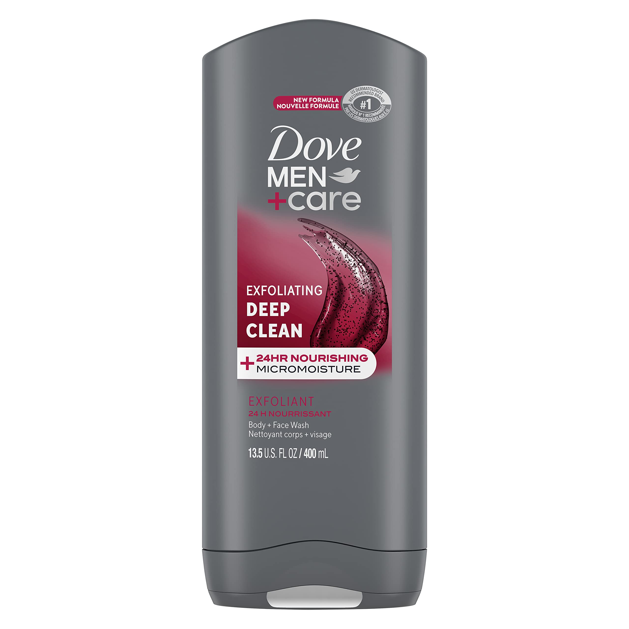 DOVE Men+Care Exfoliating Body Wash - 24H Moisture for Deep Clean | Gym & Daily Use