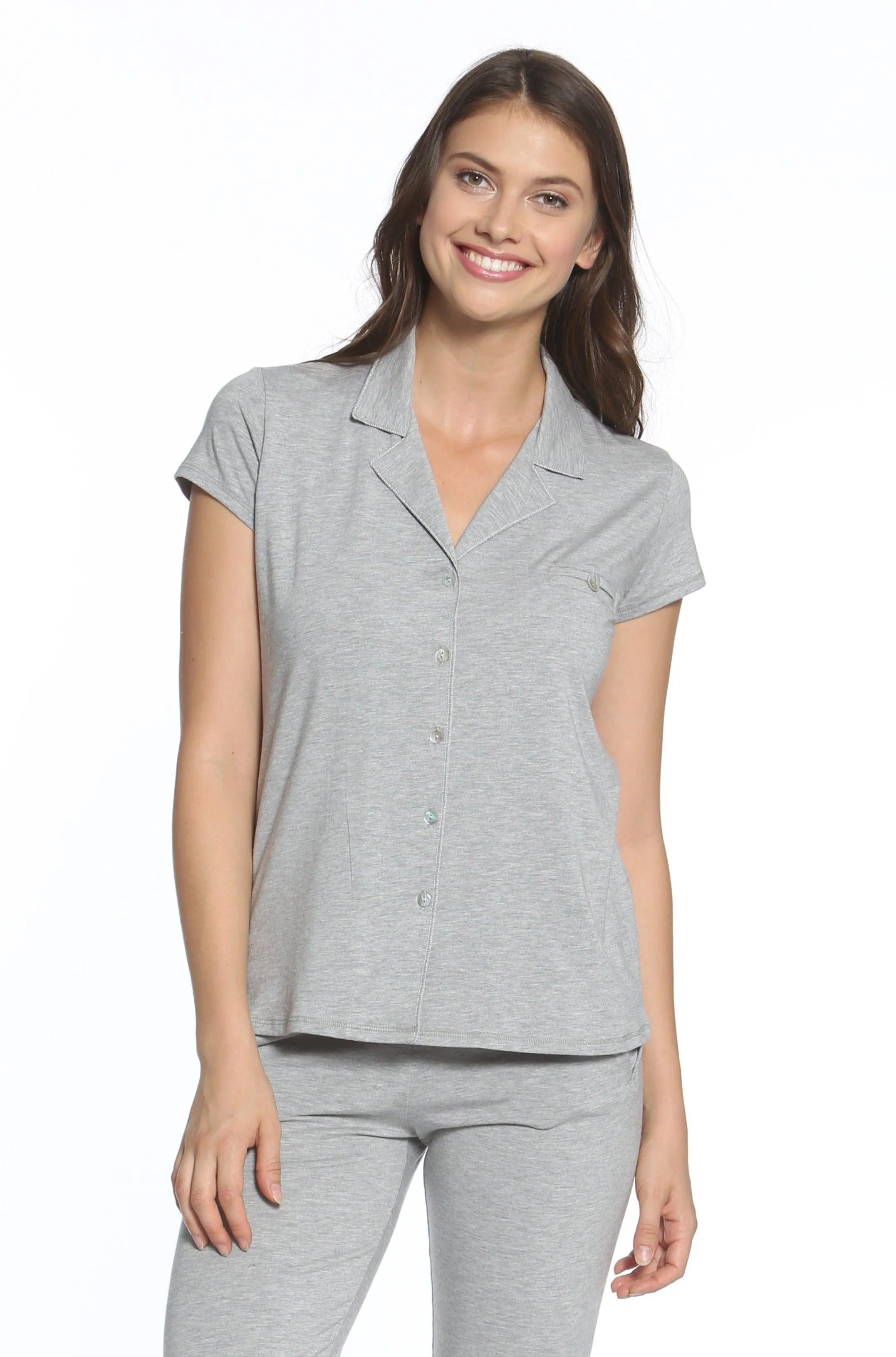Brenda Women's Short Sleeve Pajama Set - Soft Cotton Sleepwear for Women - Perfect for Lounging, Sleepovers & Cozy Nights at Home