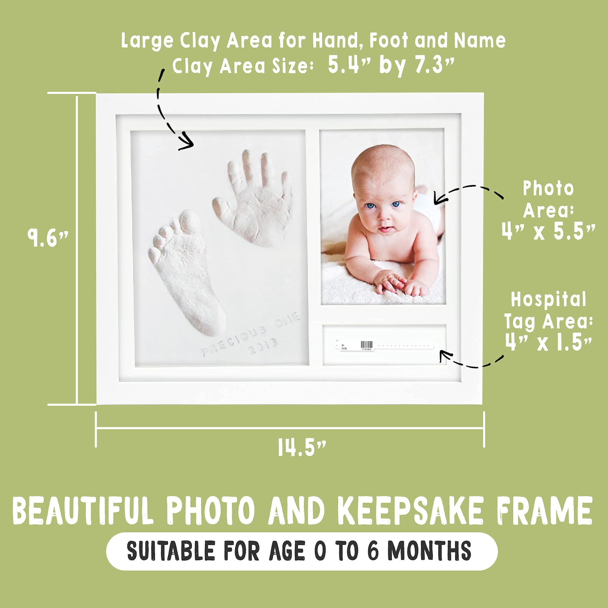 KeaBabies Baby Handprint and Footprint Kit with Washcloth Set - Newborn Gift for Boys & Girls - Soft Baby Face Towels for Infants & Adults - Perfect for First Birthday, Baby Shower, and Nursery Decor